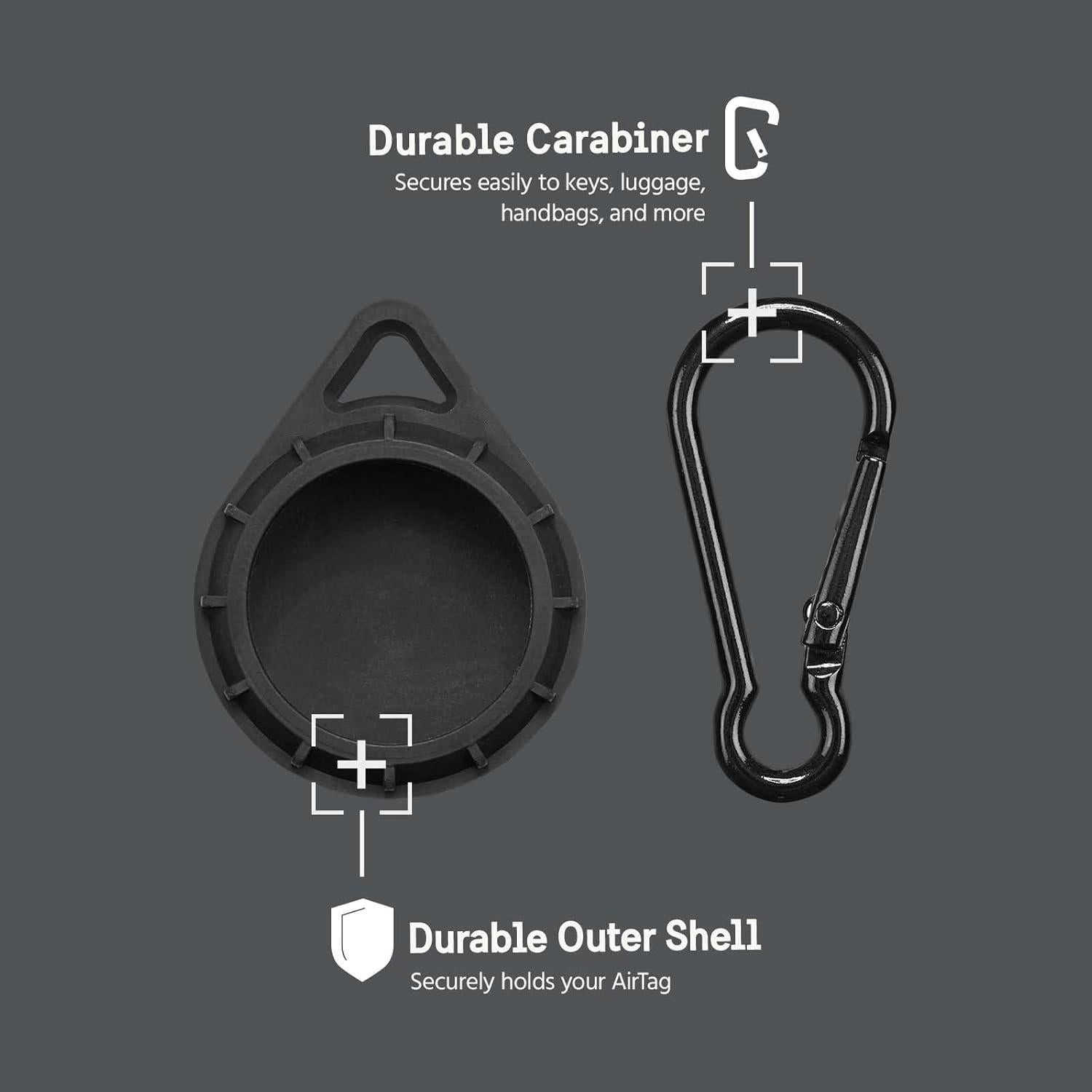 Pelican Soporte y Funda para AirTag - 4 Piezas, Negro