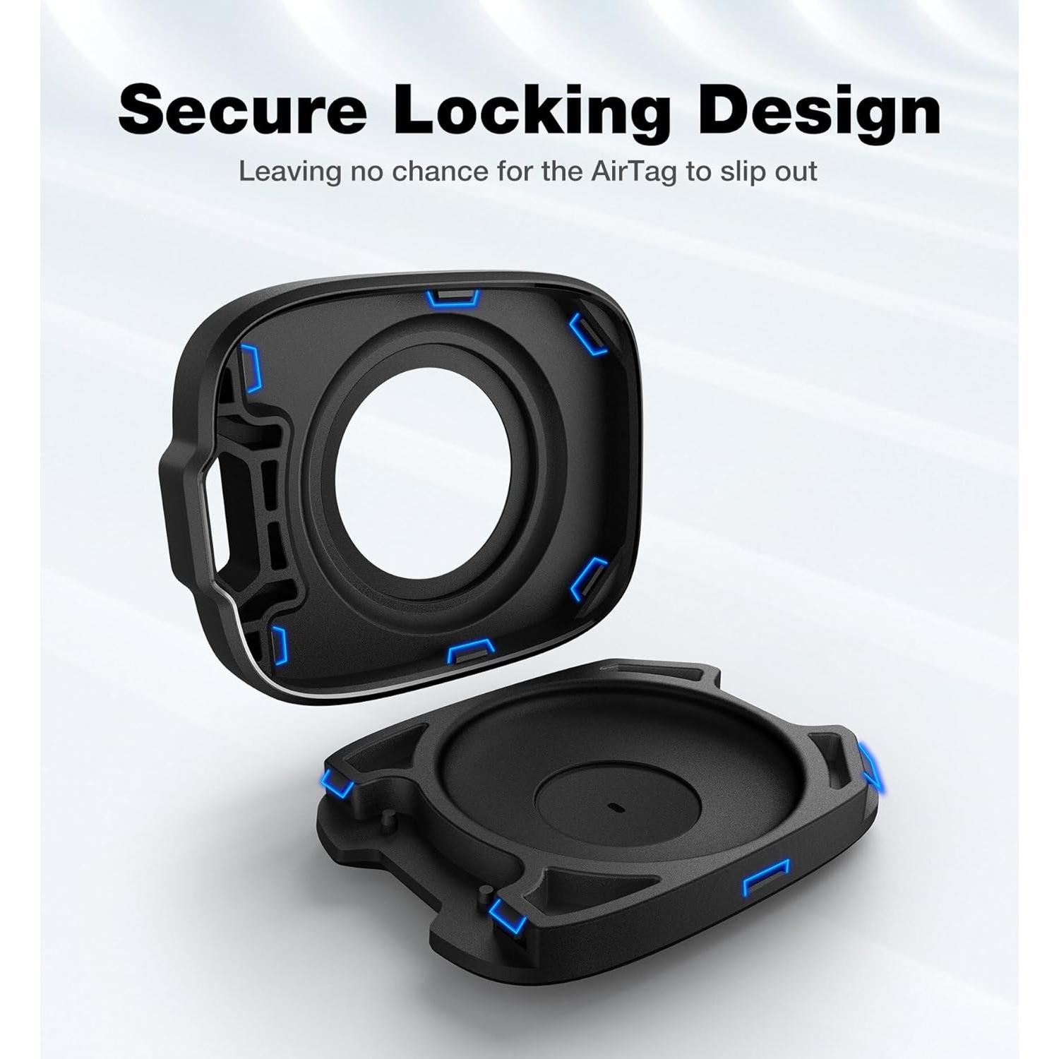 Soporte para Apple AirTag SURITCH con mosquetón negro