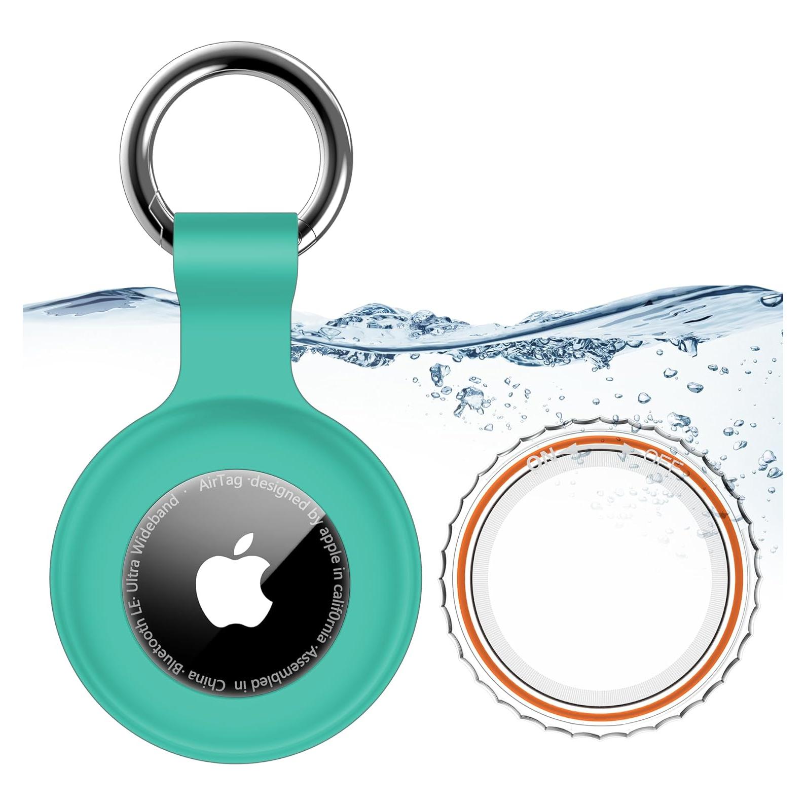 Funda Impermeable Lanteso para AirTag - Verde, PC y Silicona