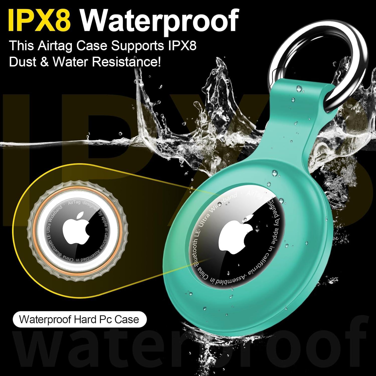 Funda Impermeable Lanteso para AirTag - Verde, PC y Silicona