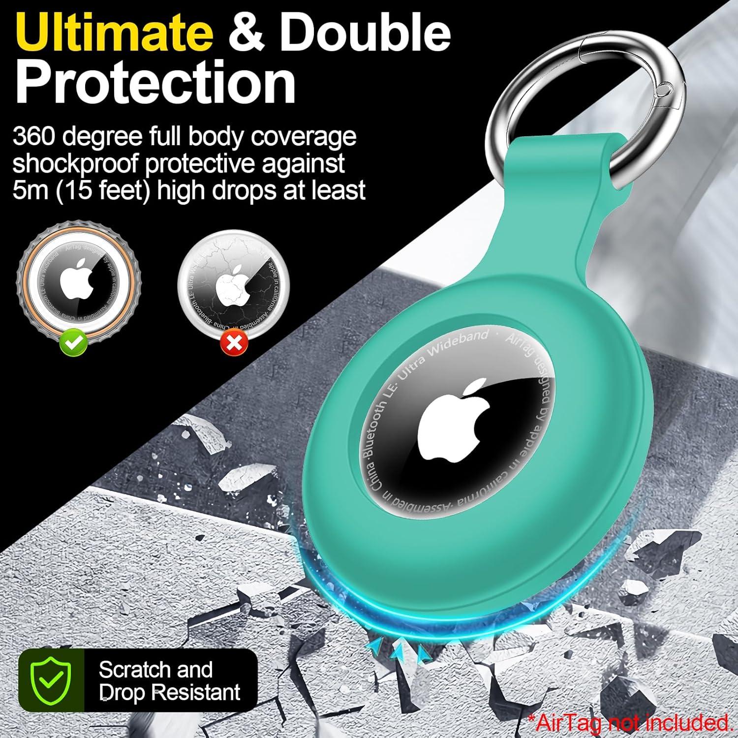 Funda Impermeable Lanteso para AirTag - Verde, PC y Silicona