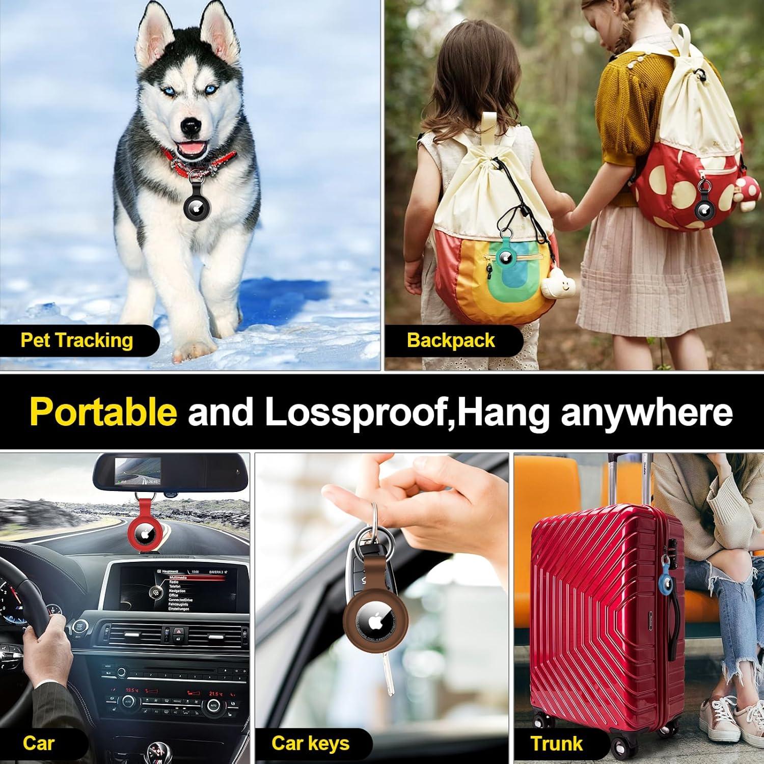 Funda Impermeable Lanteso para AirTag - Verde, PC y Silicona