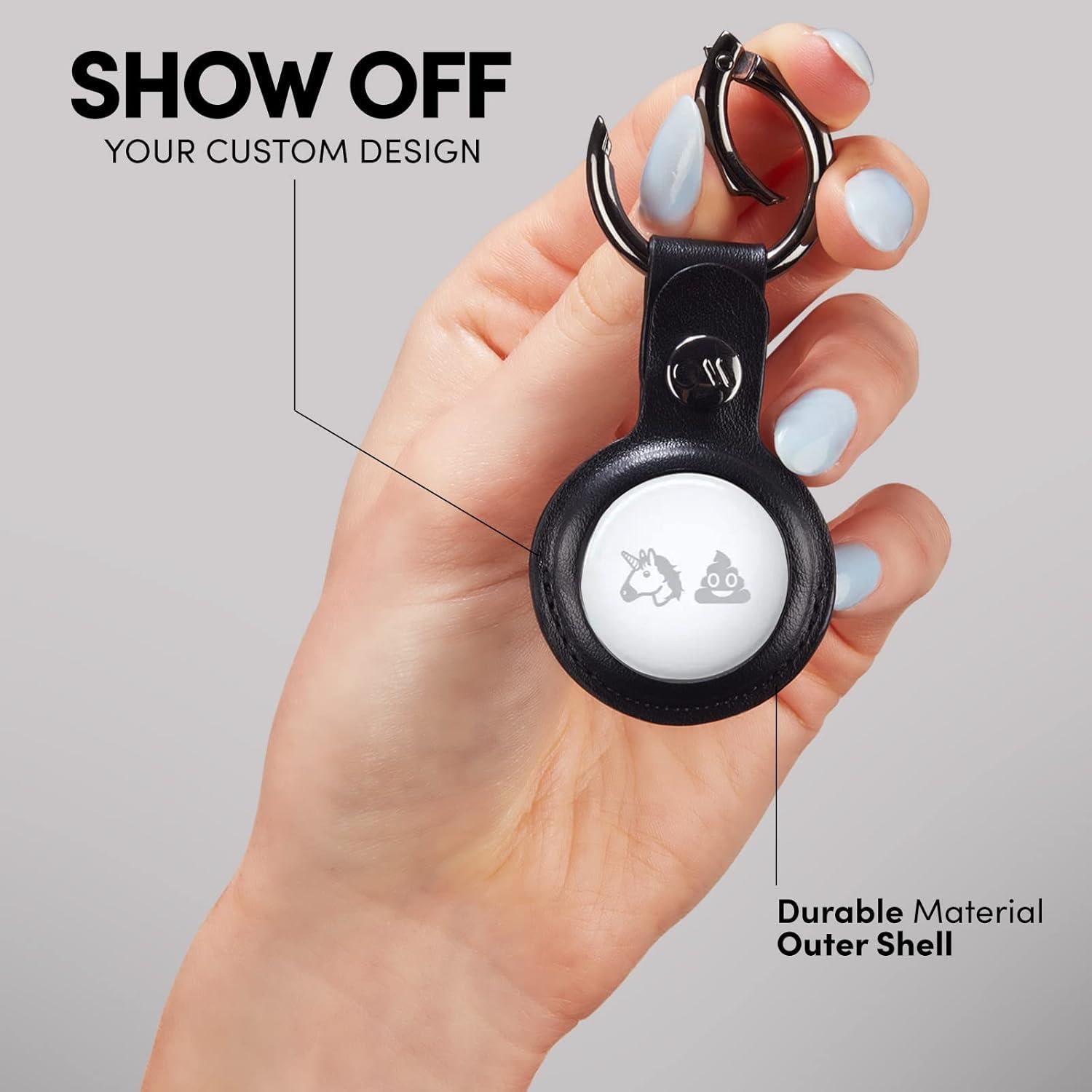 Funda para llavero AirTag Case-Mate - Cuero vegano Negro