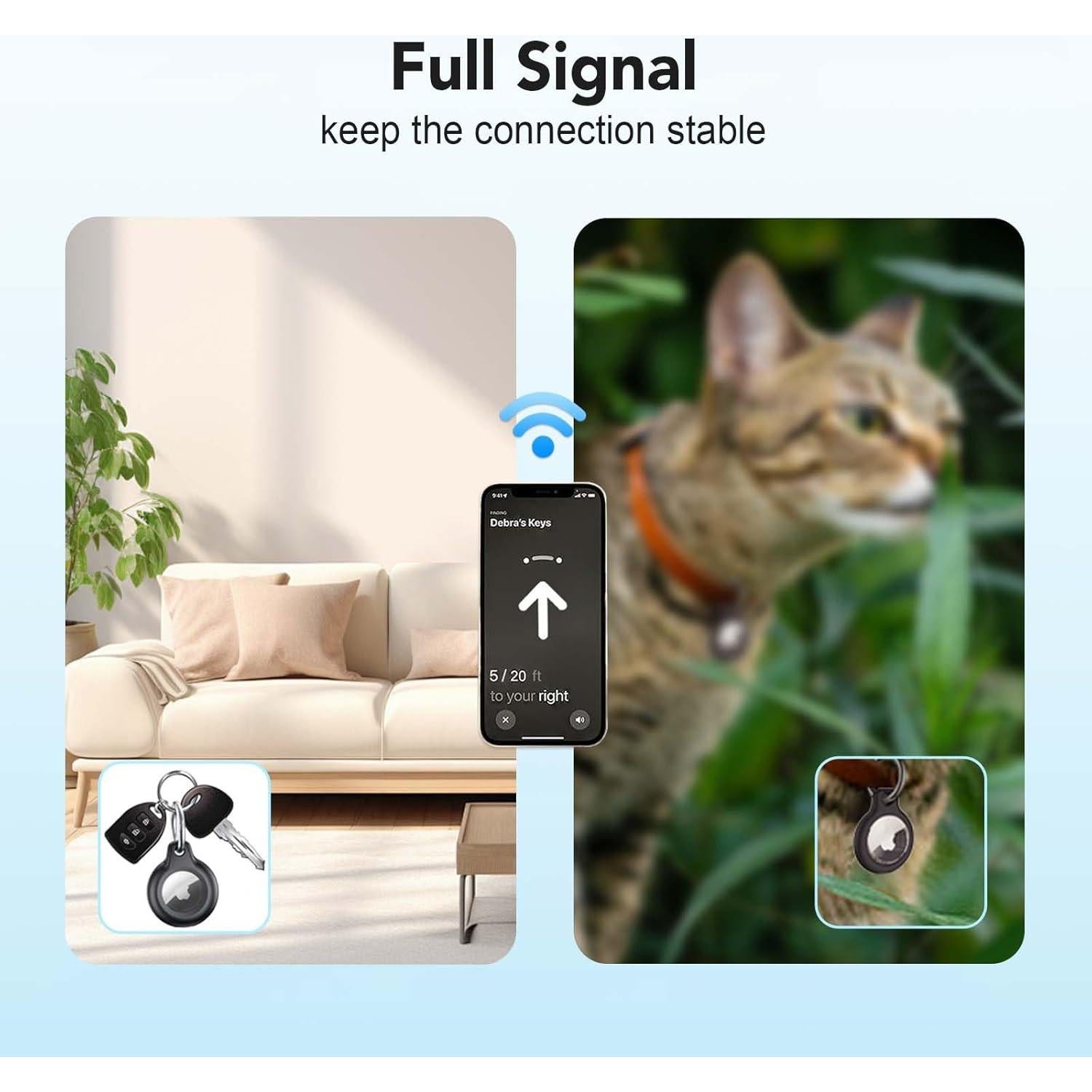 Soporte impermeable para Air-Tag SPGUARD 4 Pack - Negro