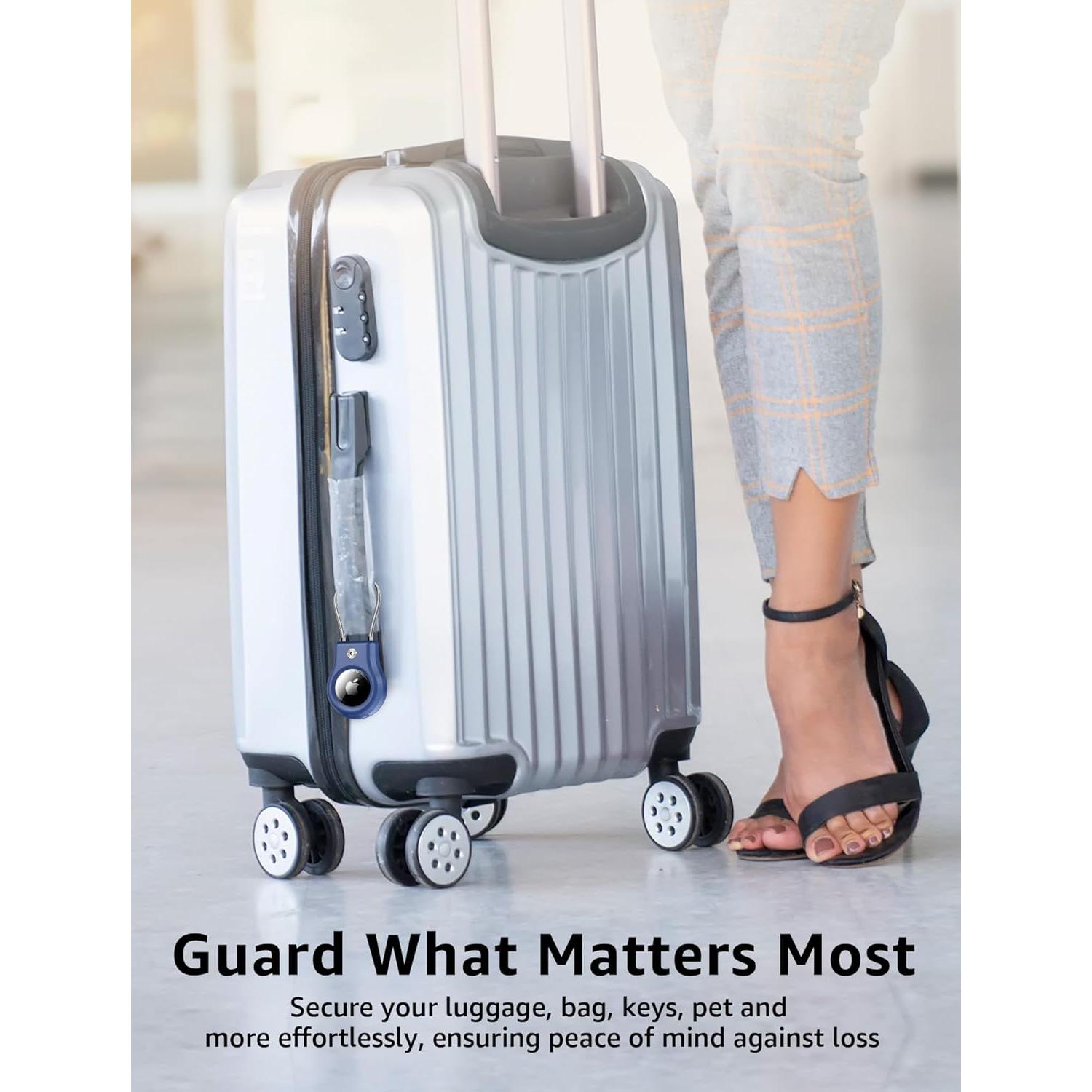 Soporte para llavero AirTag Gliship Azul con cable seguro