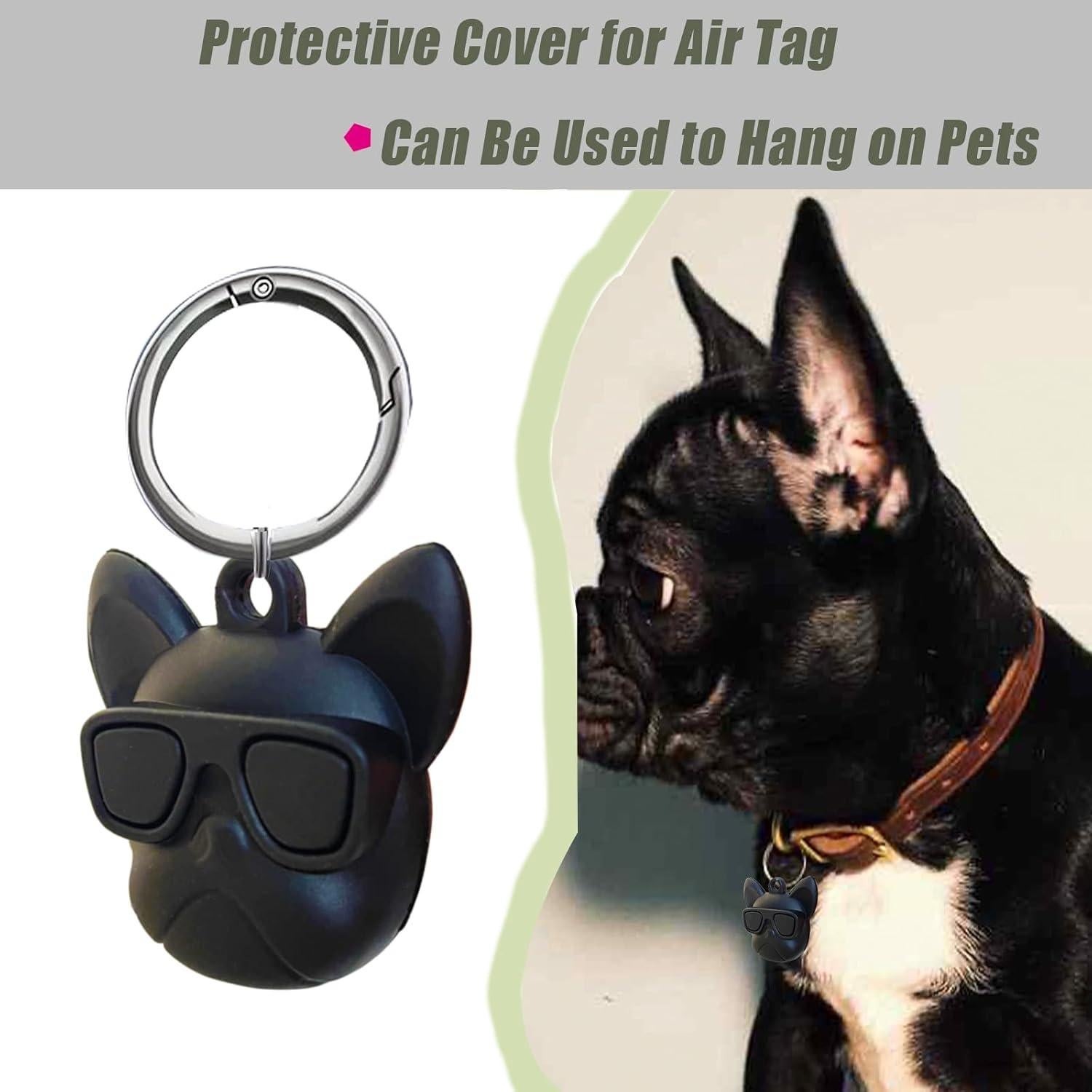 Soporte impermeable para Air Tag LIUDRUDN Bulldog Francés