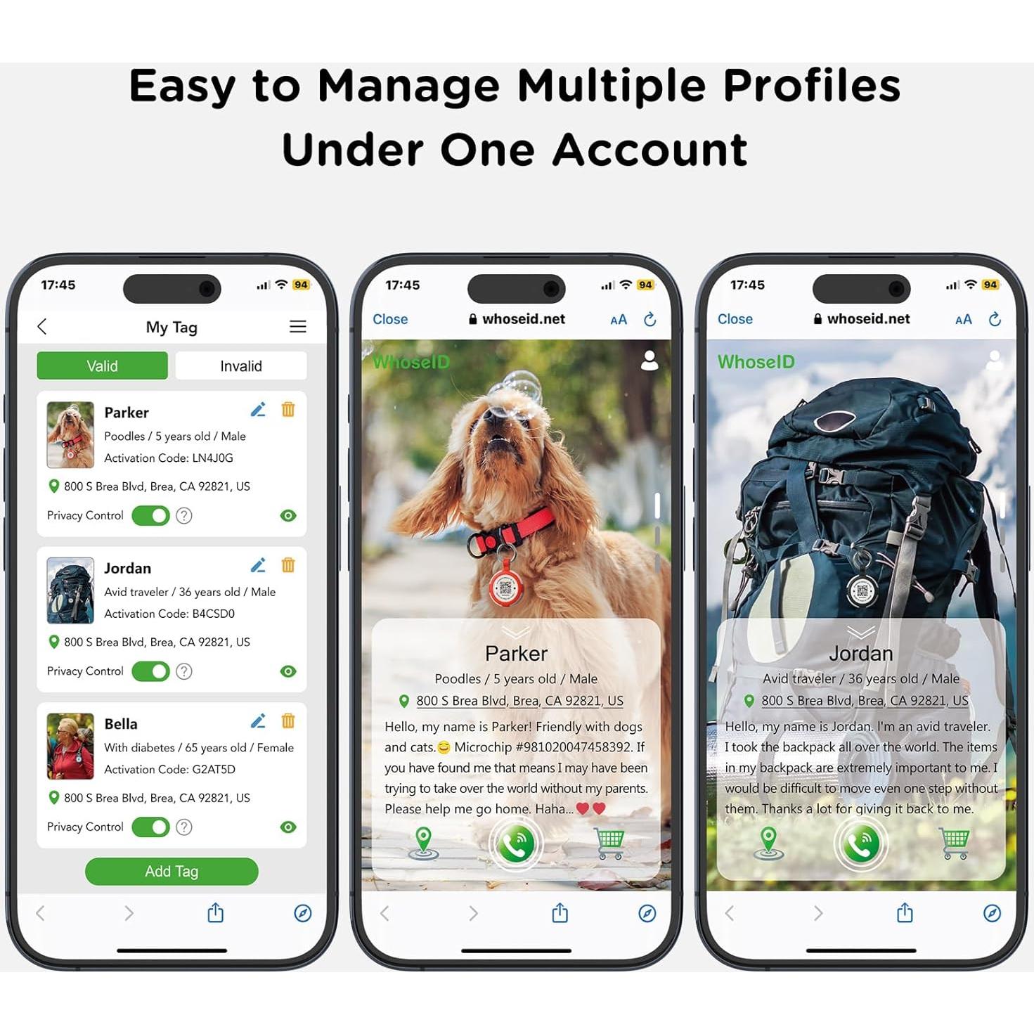 Funda protectora WhoseID para AirTag con código QR - Negro/Rosa