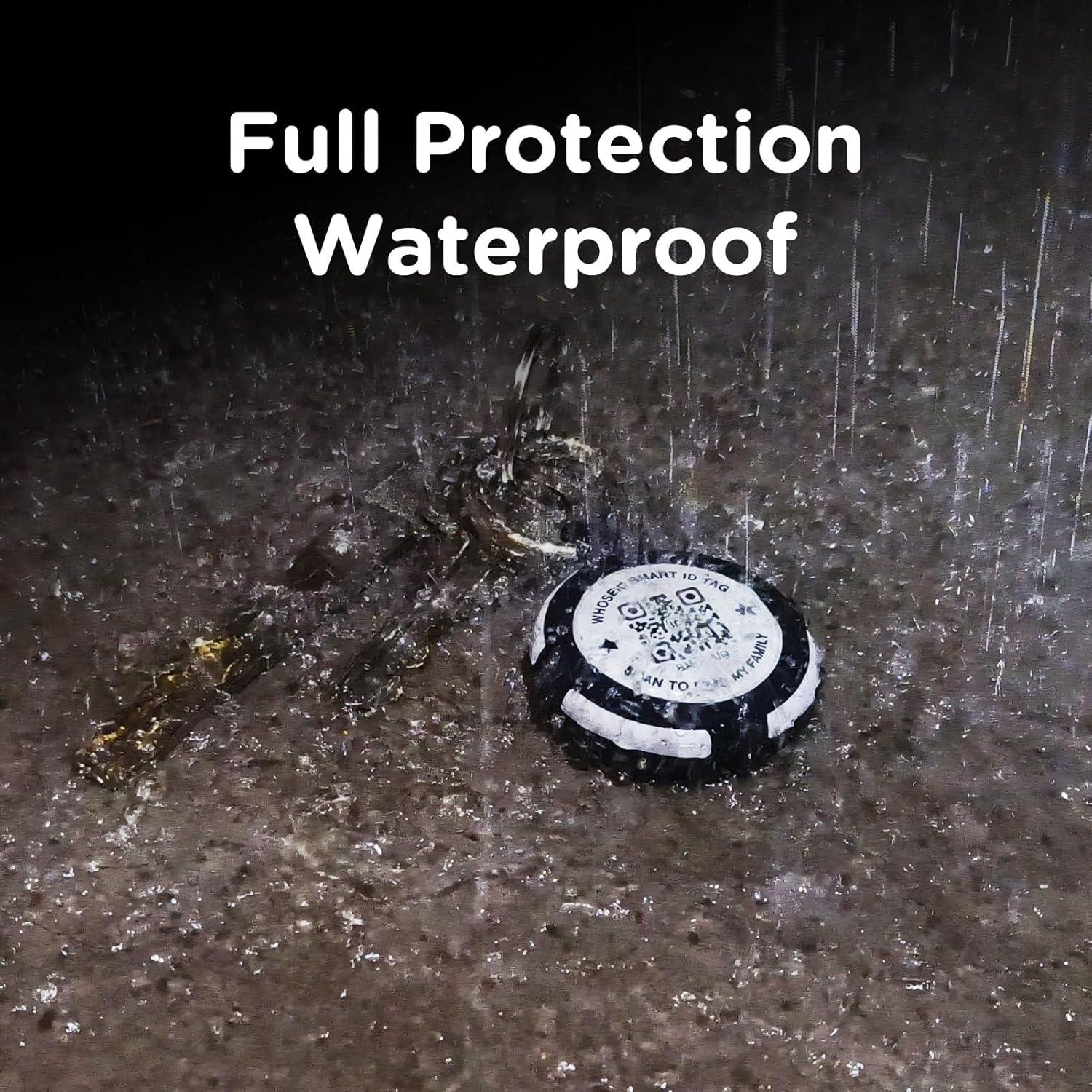 Funda protectora WhoseID para AirTag con código QR - Negro/Rosa