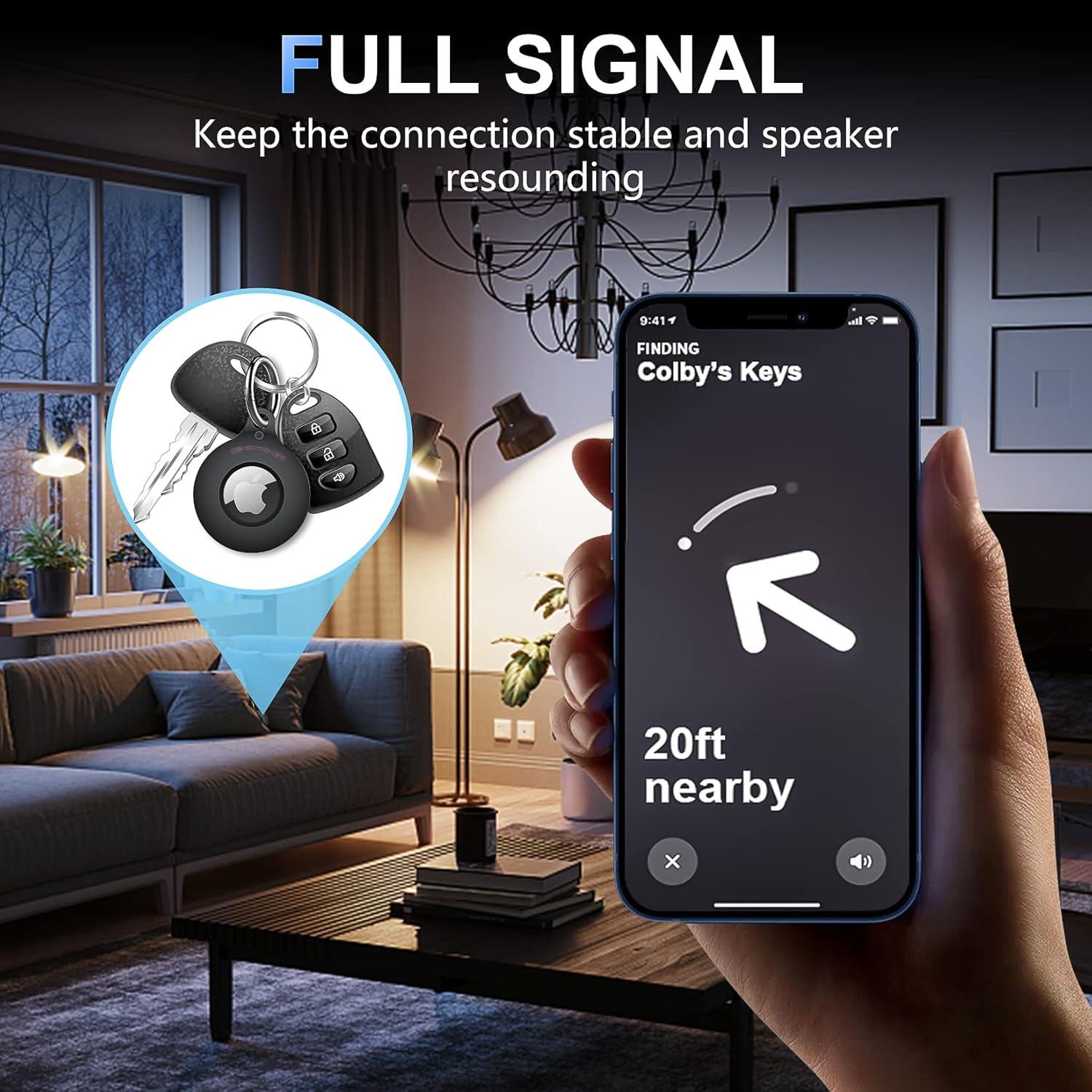 Funda Impermeable Lanteso para AirTag de Apple - Negro