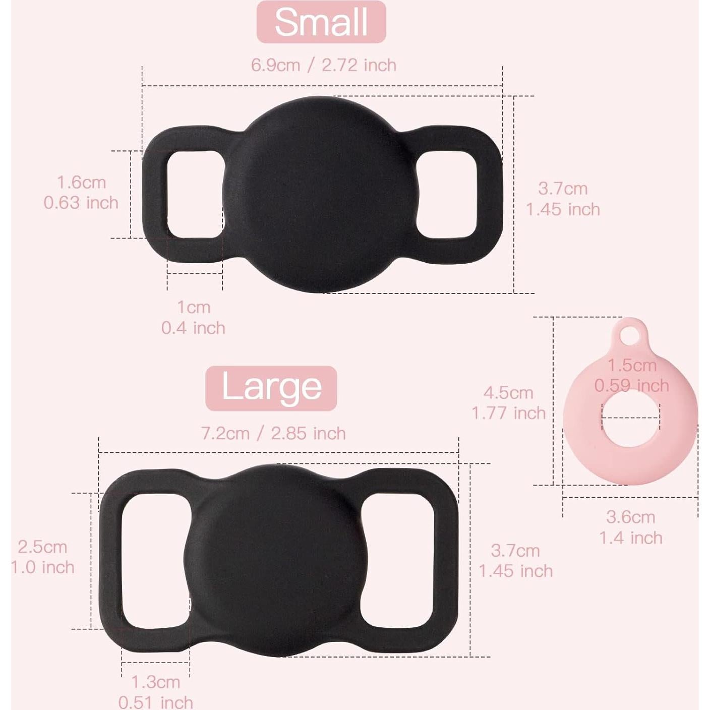 Soporte de Collar para AirTag PuppyDoggy 2 Pack Negro