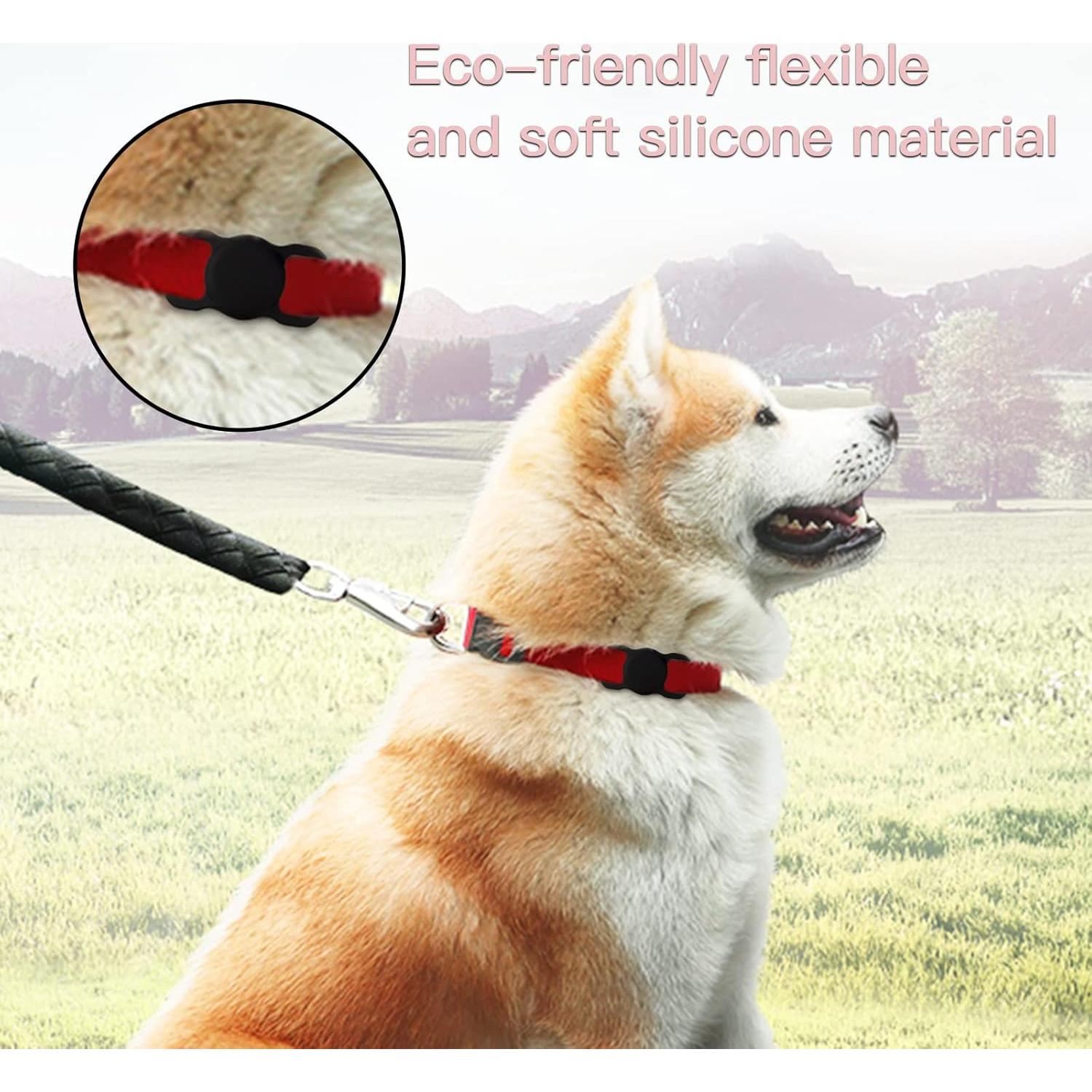 Soporte de Collar para AirTag PuppyDoggy 2 Pack Negro