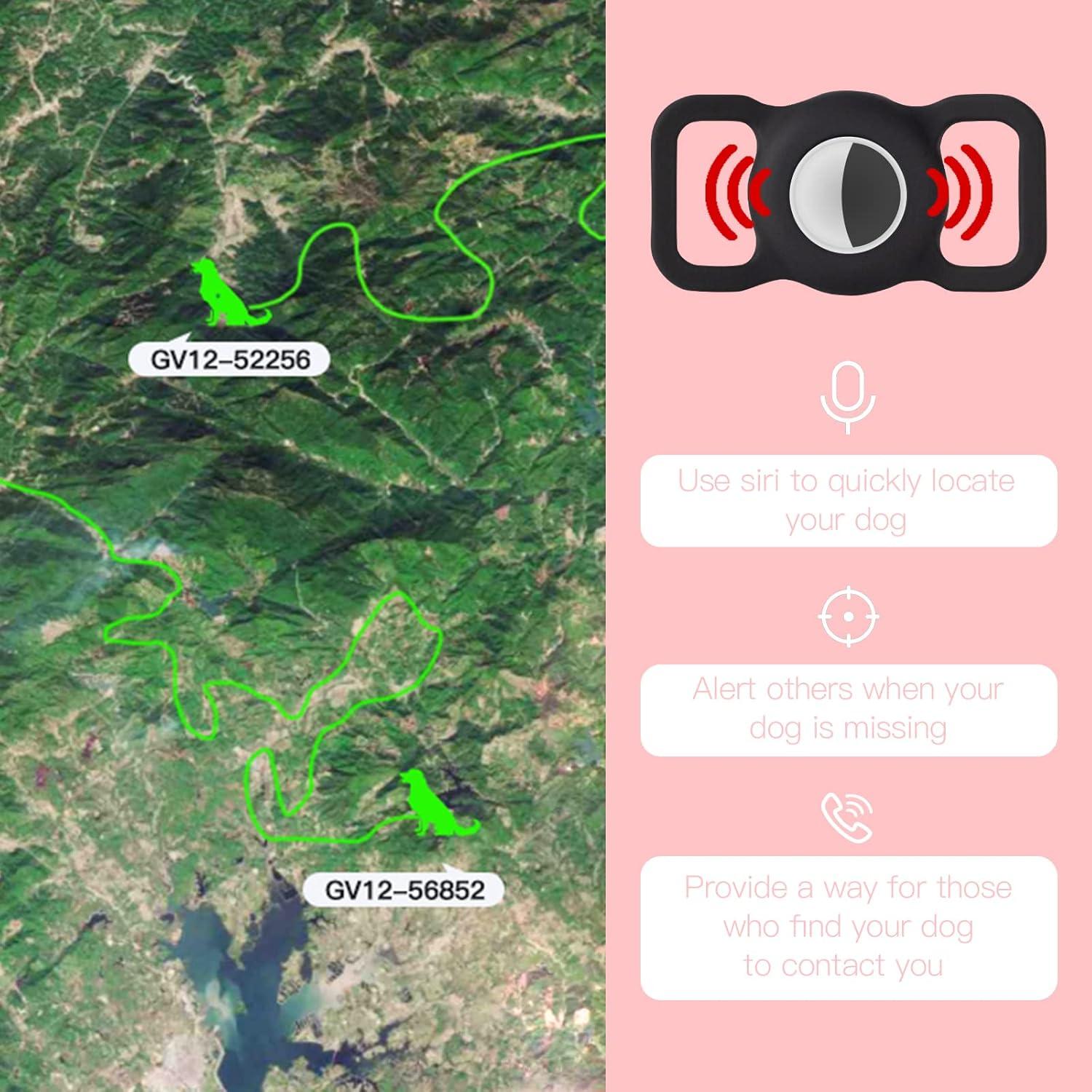 Soporte de Collar para AirTag PuppyDoggy 2 Pack Negro