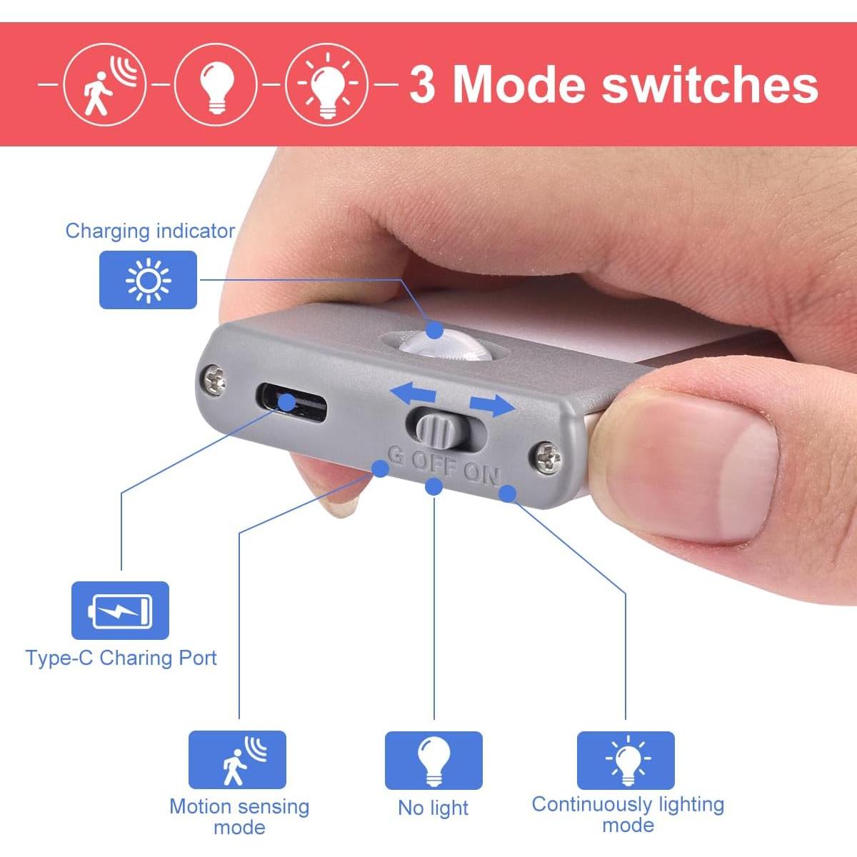 Luz de Armario LED LEPOTEC 30 LEDs Recargable USB