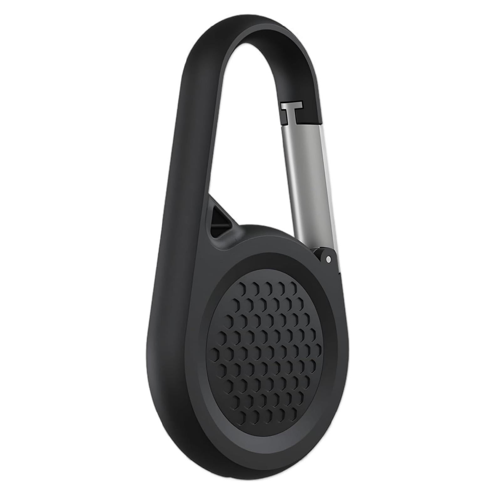 Soporte Airtag SCALLOP Negro con Mosquetón Impermeable