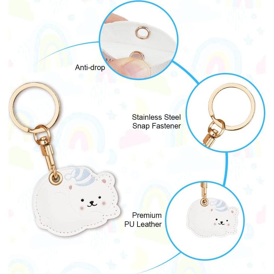 Estuche de cuero PU Ouuze para AirTag 2023 con llavero