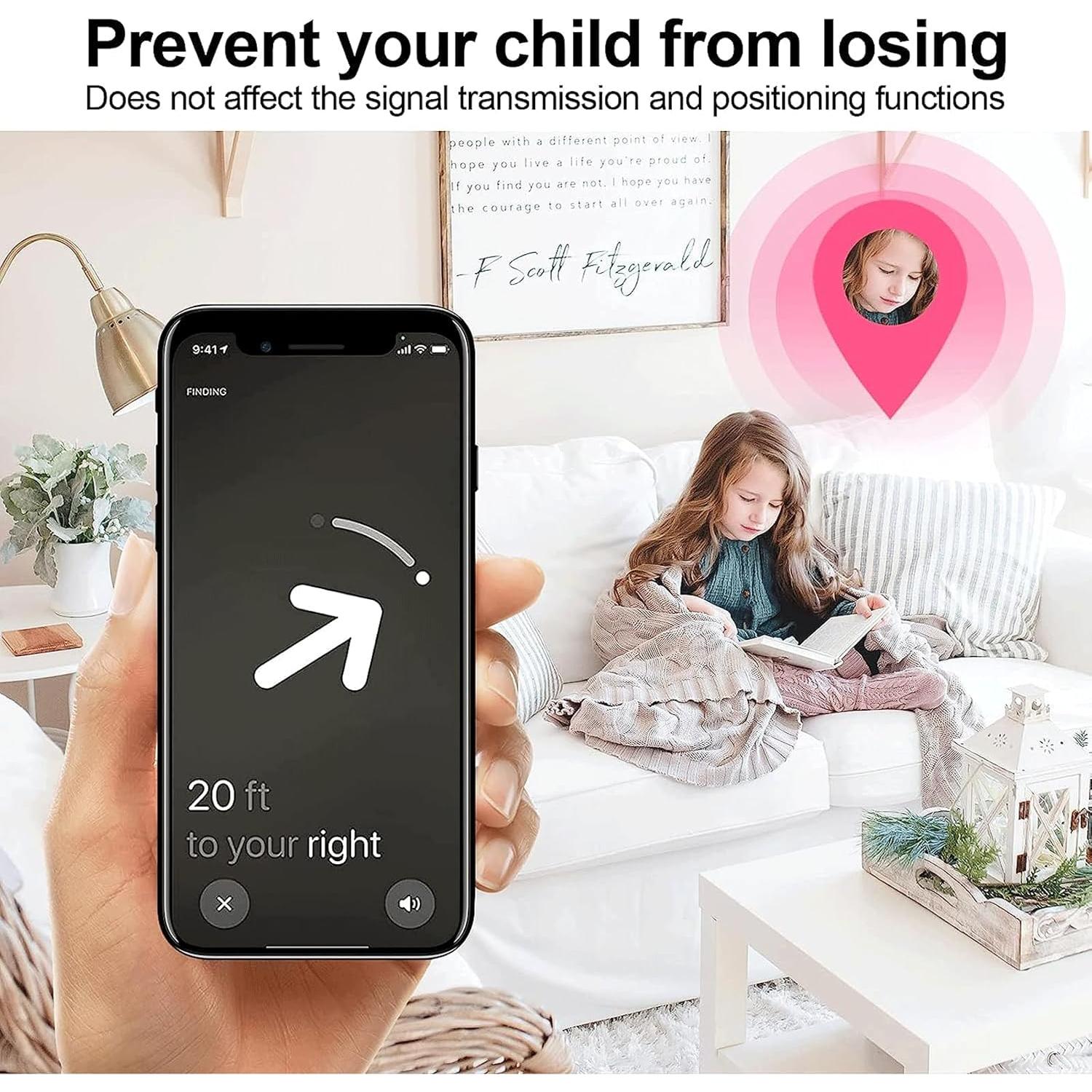 Paquete 2 Pulseras Protectores AirTag Nylon Yiurcy Azul Rosa