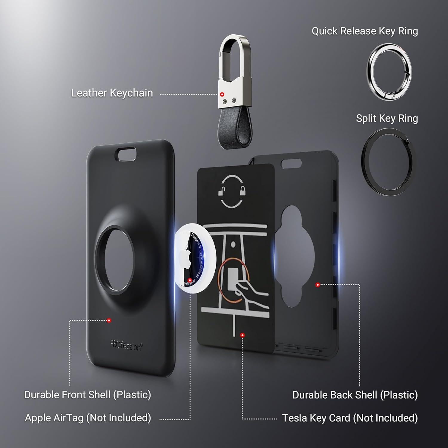 Soporte Tarjeta Clave Tesla PROfezzion Negro - 2 Paquete