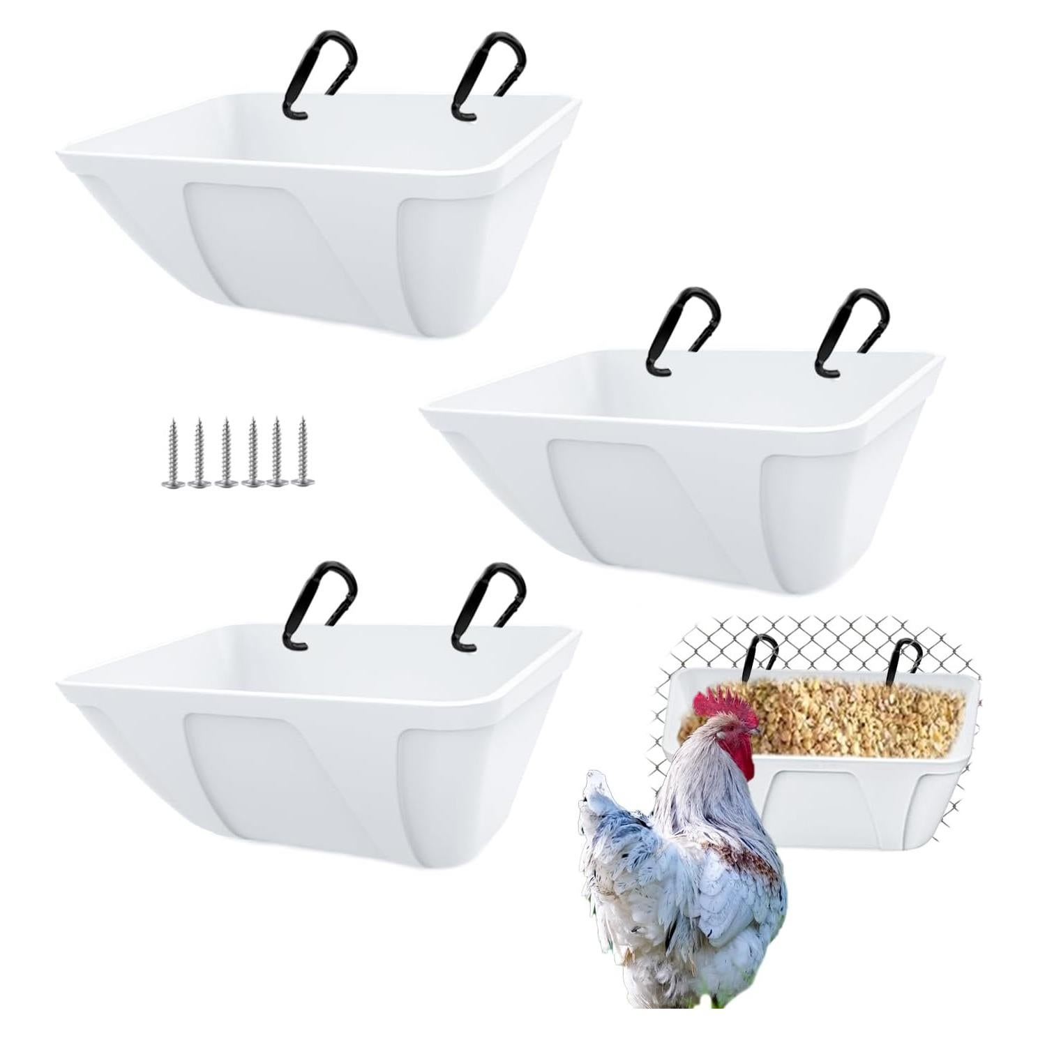 Comedero Colgante para Aves de Corral Mozoba 3 Piezas