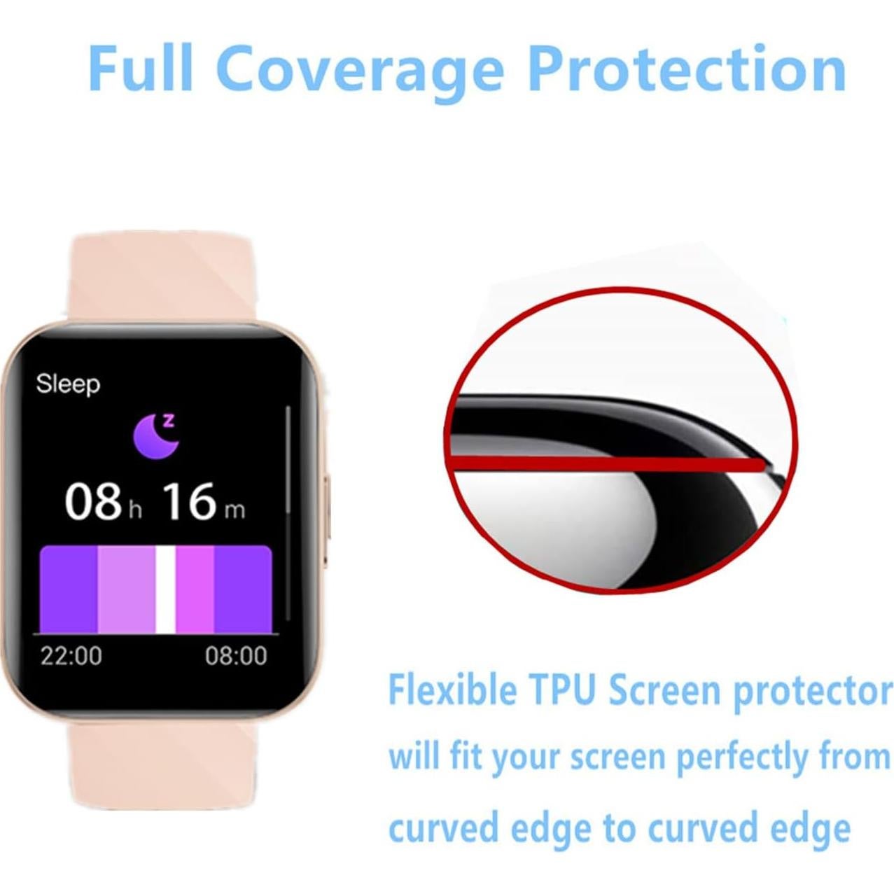 Protector de Pantalla Aemus para Reloj D1/H1 1.85" TPU 6 Pzas