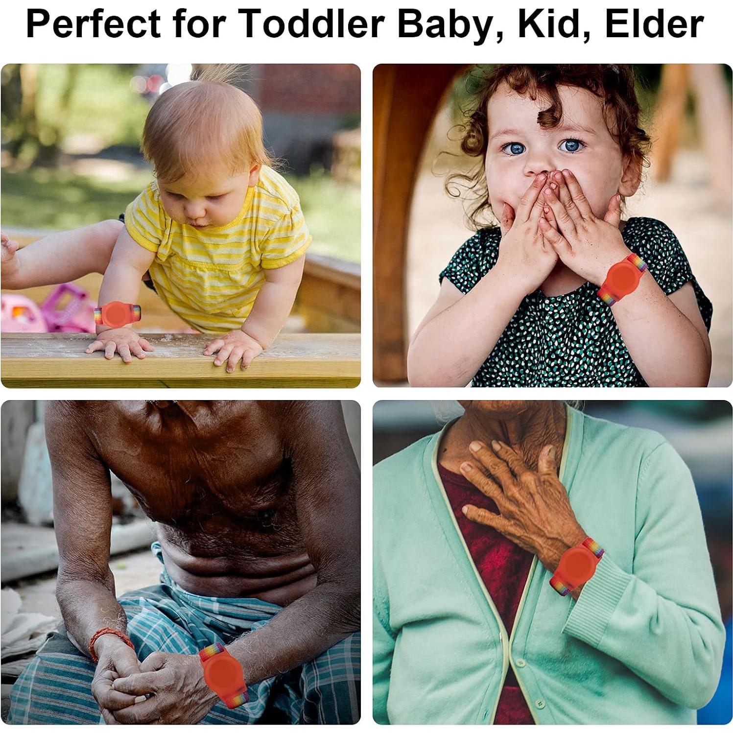 Pulsera Ajustable Nylon Qonuiy para AirTag Niños Arcoíris