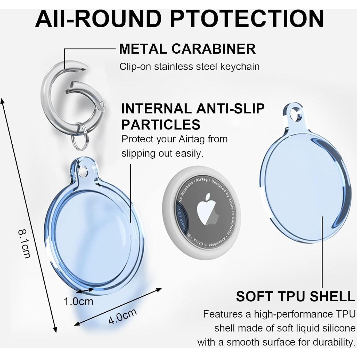 Funda Impermeable TPU para Apple Airtag QYQa - Blanco