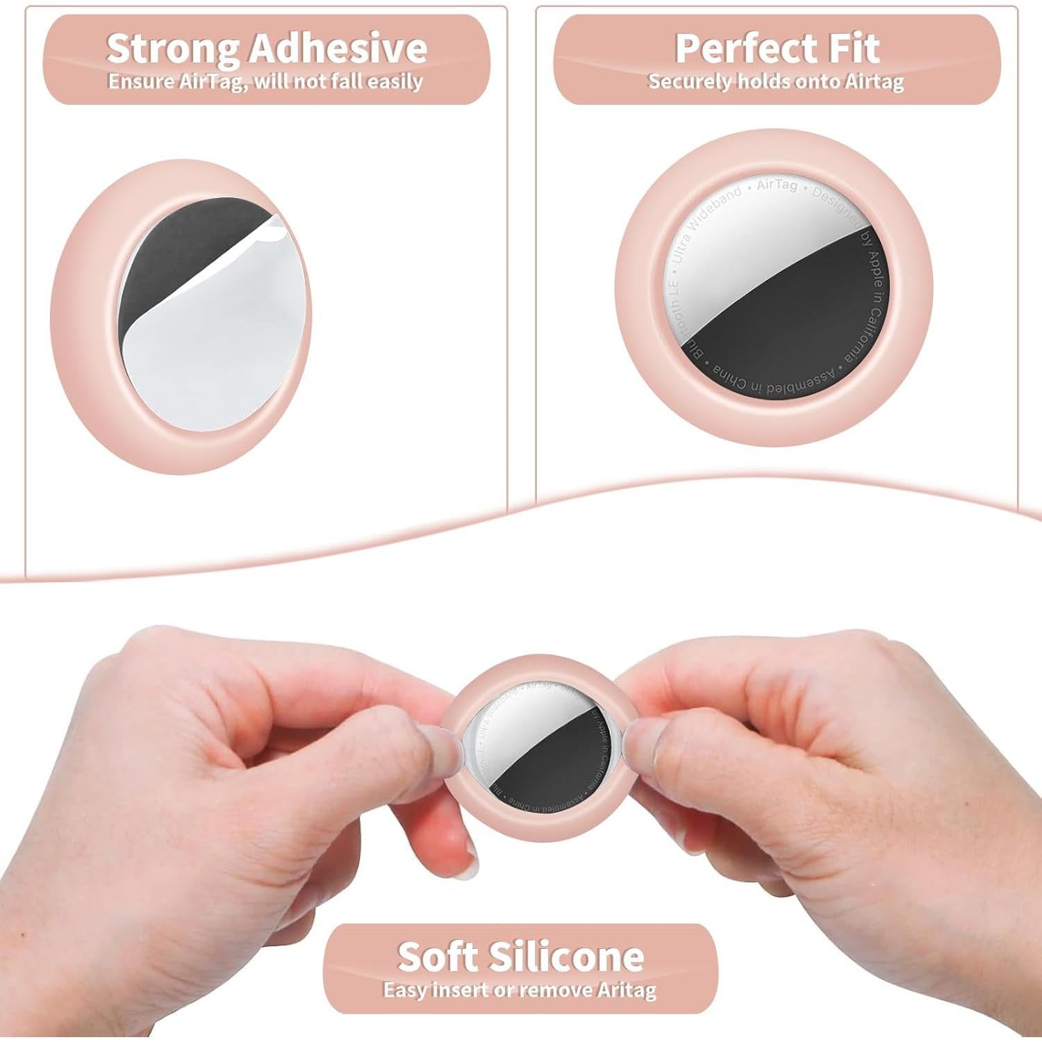 Estuche Adhesivo Rosa 4 Pack para AirTag TEAMOLA