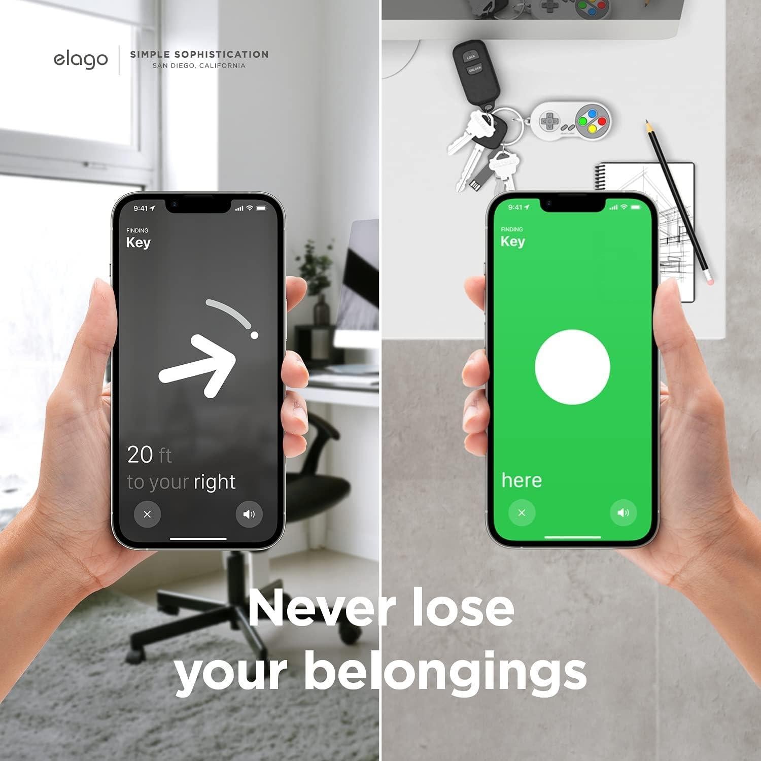 Funda Llavero elago W5 para Apple AirTags - Gris Claro