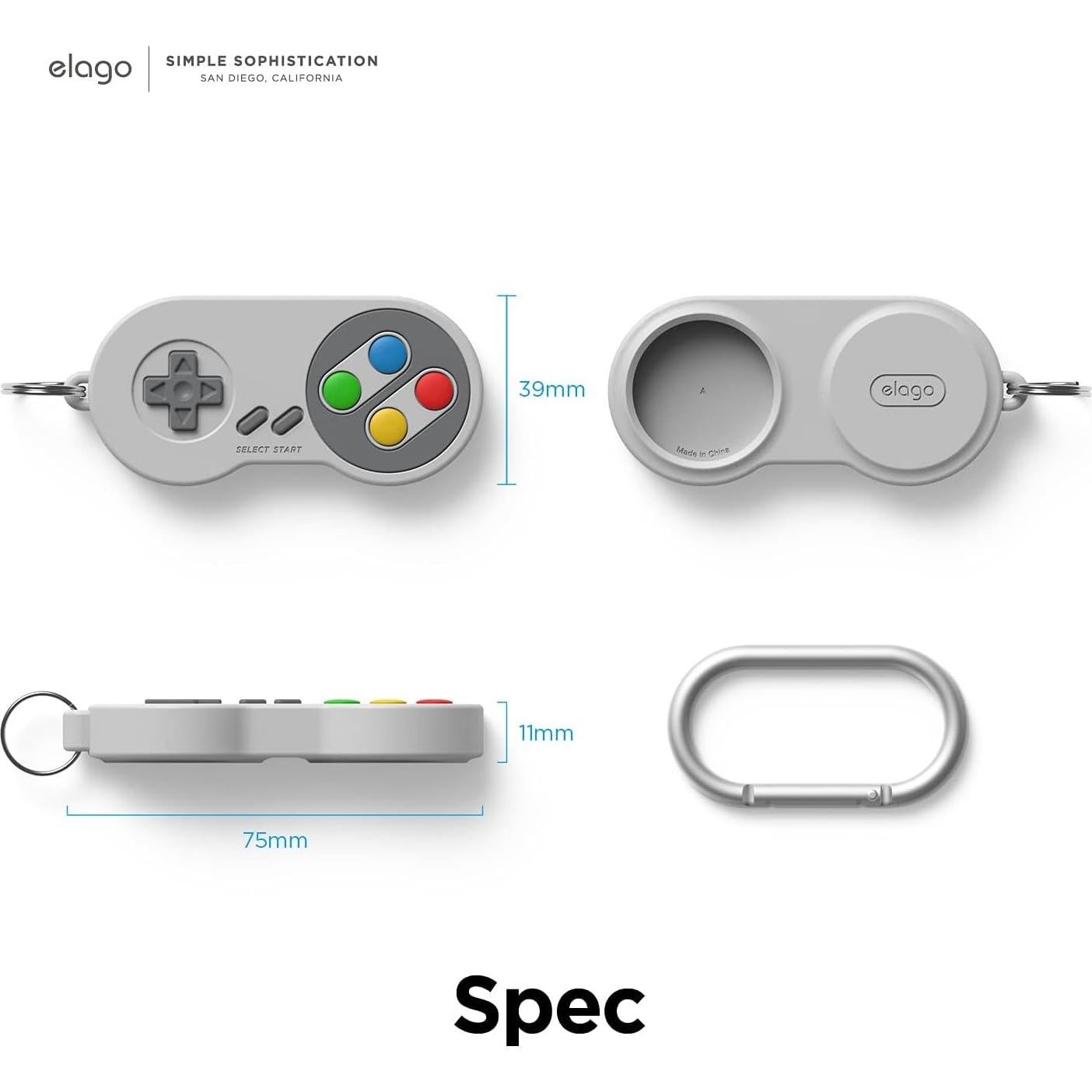 Funda Llavero elago W5 para Apple AirTags - Gris Claro