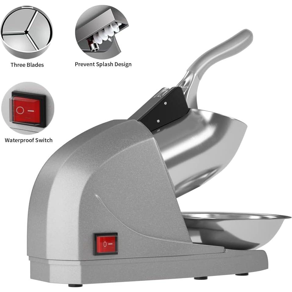 Máquina de Hielo Raspado OKF 380W 130kg/h Plata