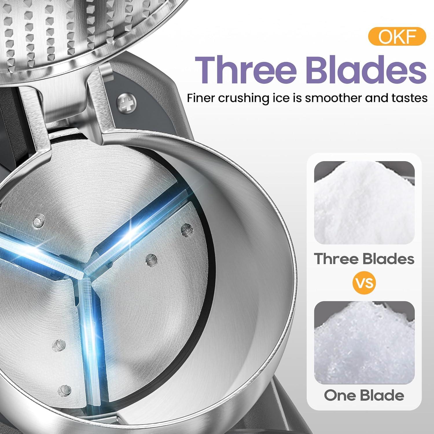 Máquina de Hielo Raspado OKF 380W 130kg/h Plata