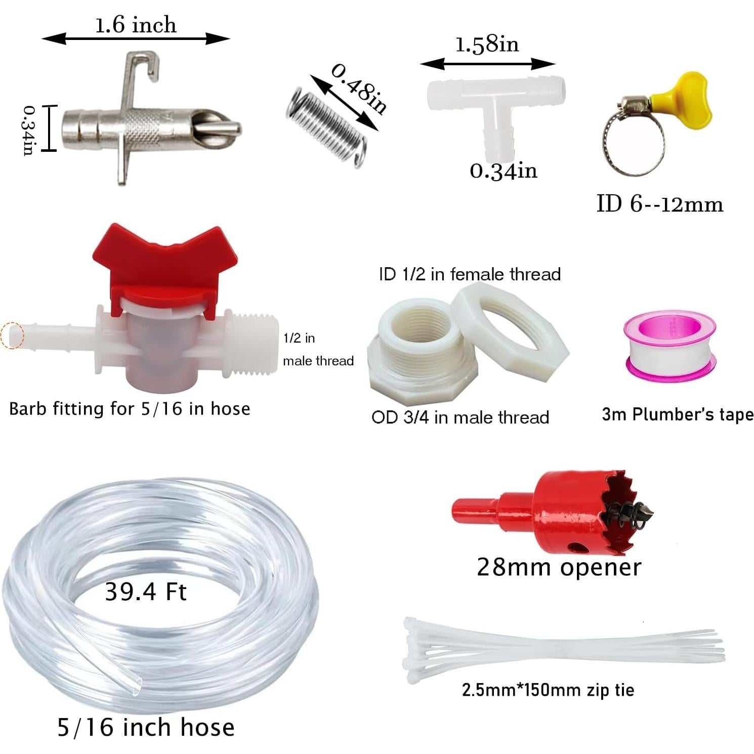 Sistema Automático de Agua para Conejos 20 Bebederos