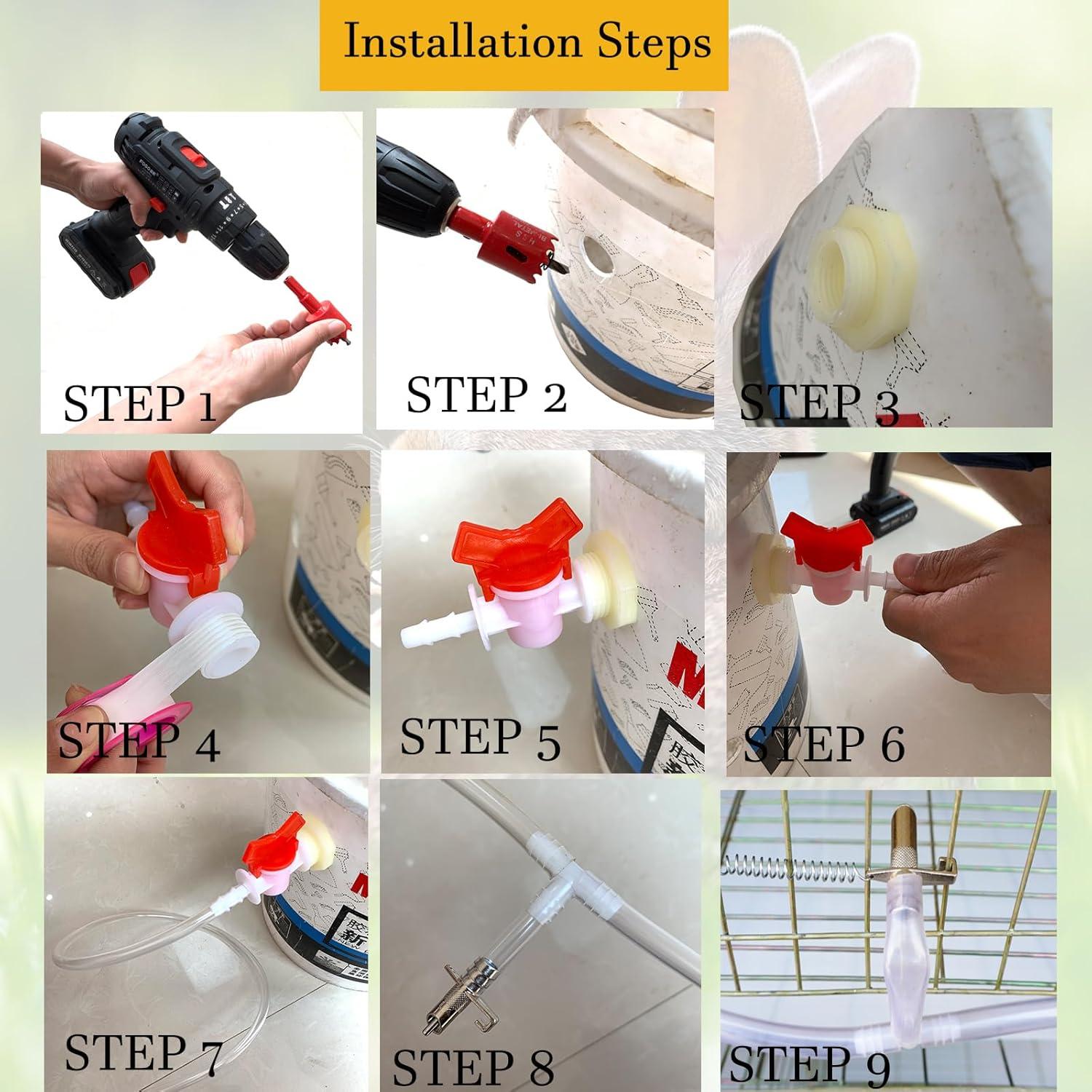 Sistema Automático de Agua para Conejos 20 Bebederos