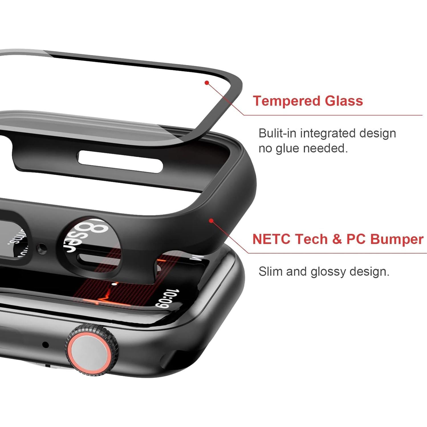 Funda y Protector de Pantalla para Apple Watch 40mm JZK