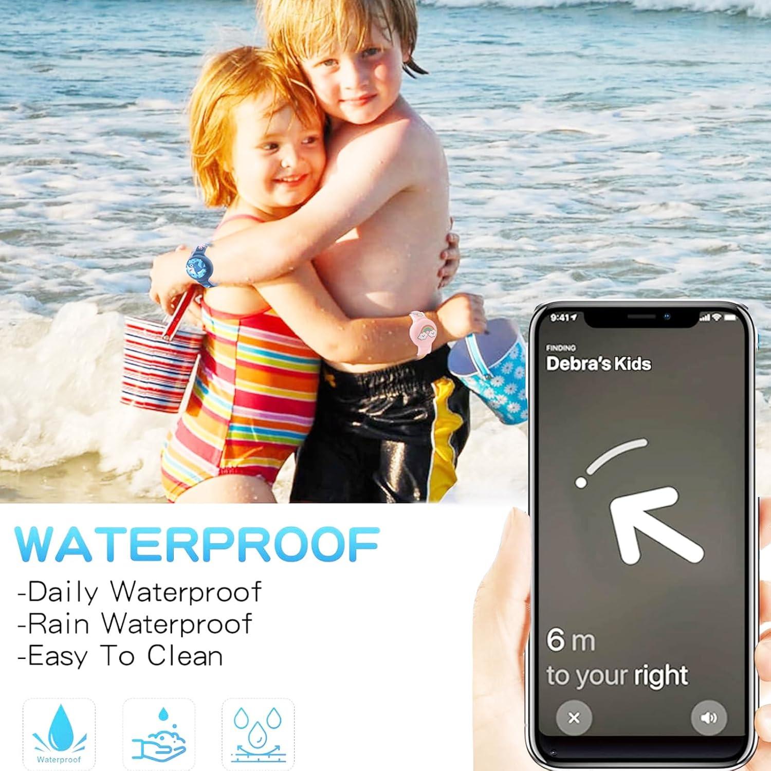 Pulseras a Prueba de Agua ANNUOZE para Air Tag Niños 2 Pzas