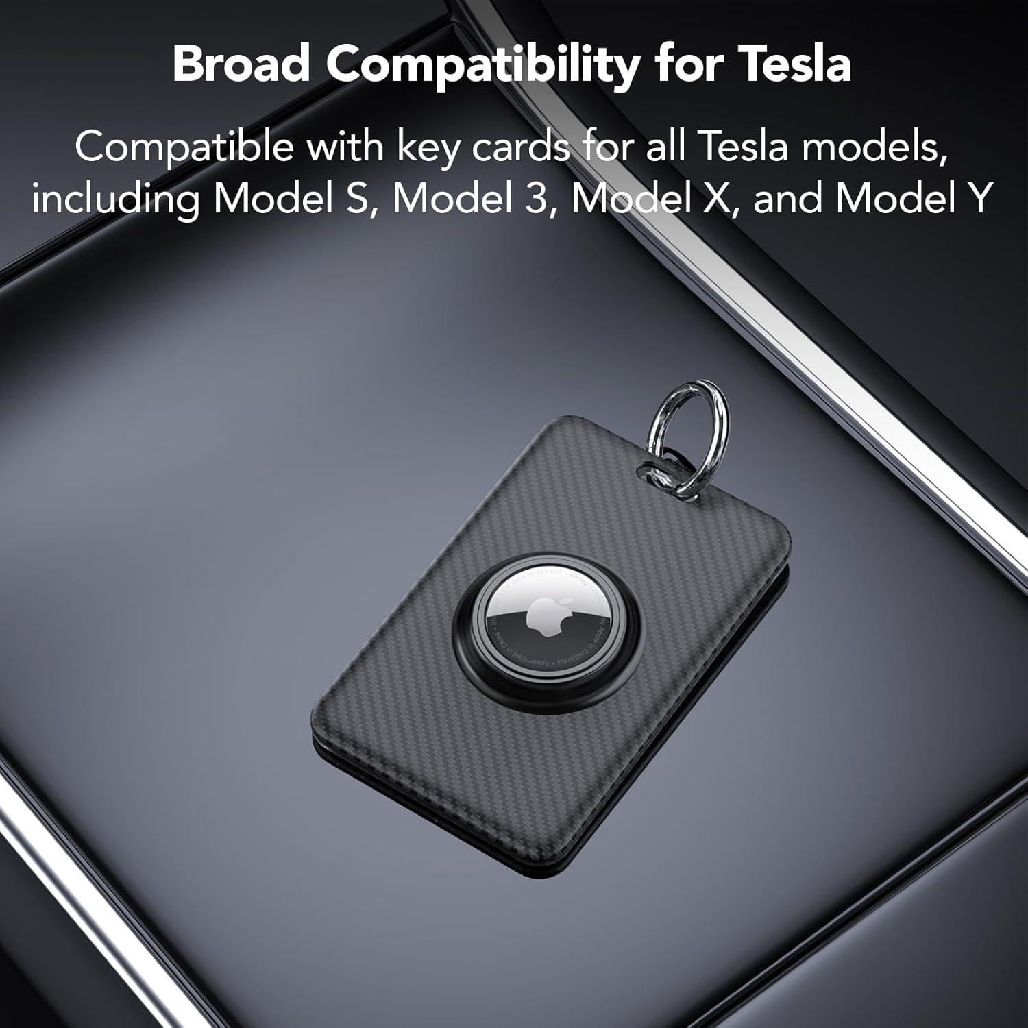 Soporte Tarjeta Clave SPGUARD para Tesla con Ranura AirTag