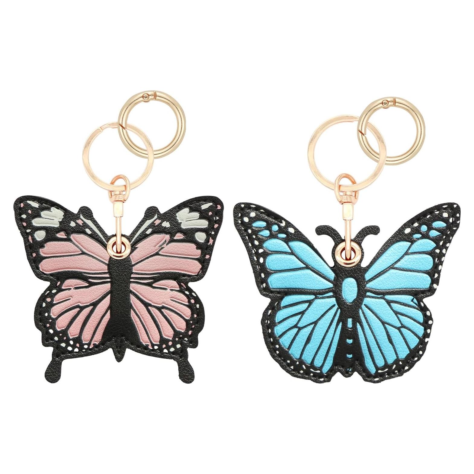 Juego de 2 Sujetadores de Llave XEEWEN para AirTag Mariposa