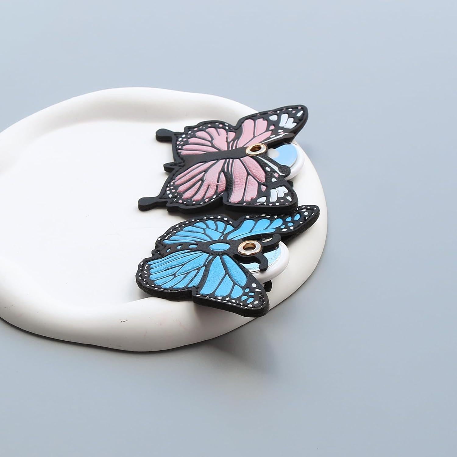 Juego de 2 Sujetadores de Llave XEEWEN para AirTag Mariposa