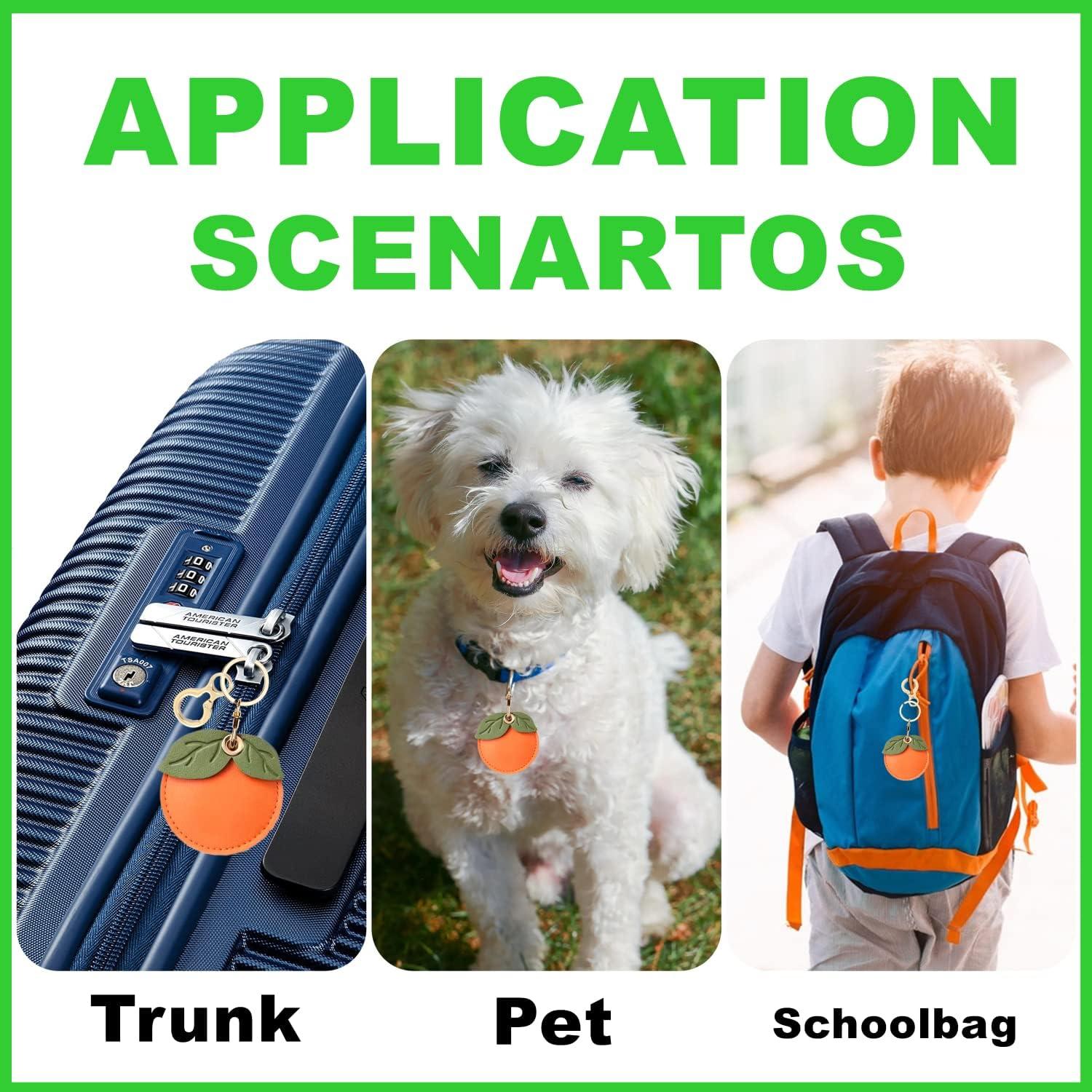 Funda de cuero para AirTag BORKUANA - Estilo Fresa y Caqui