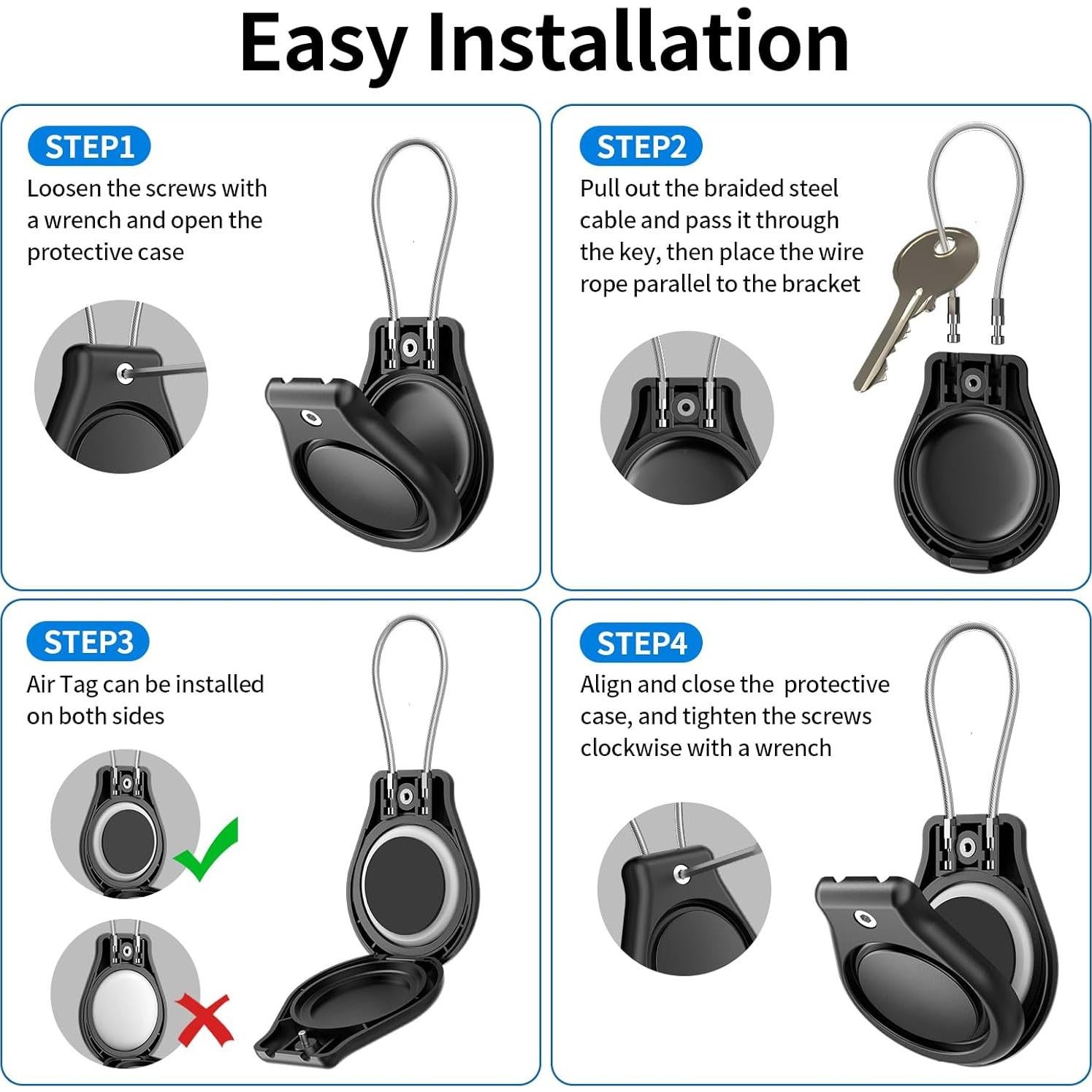 Paquete de 4 Fundas Impermeables Geyrut para Apple AirTag