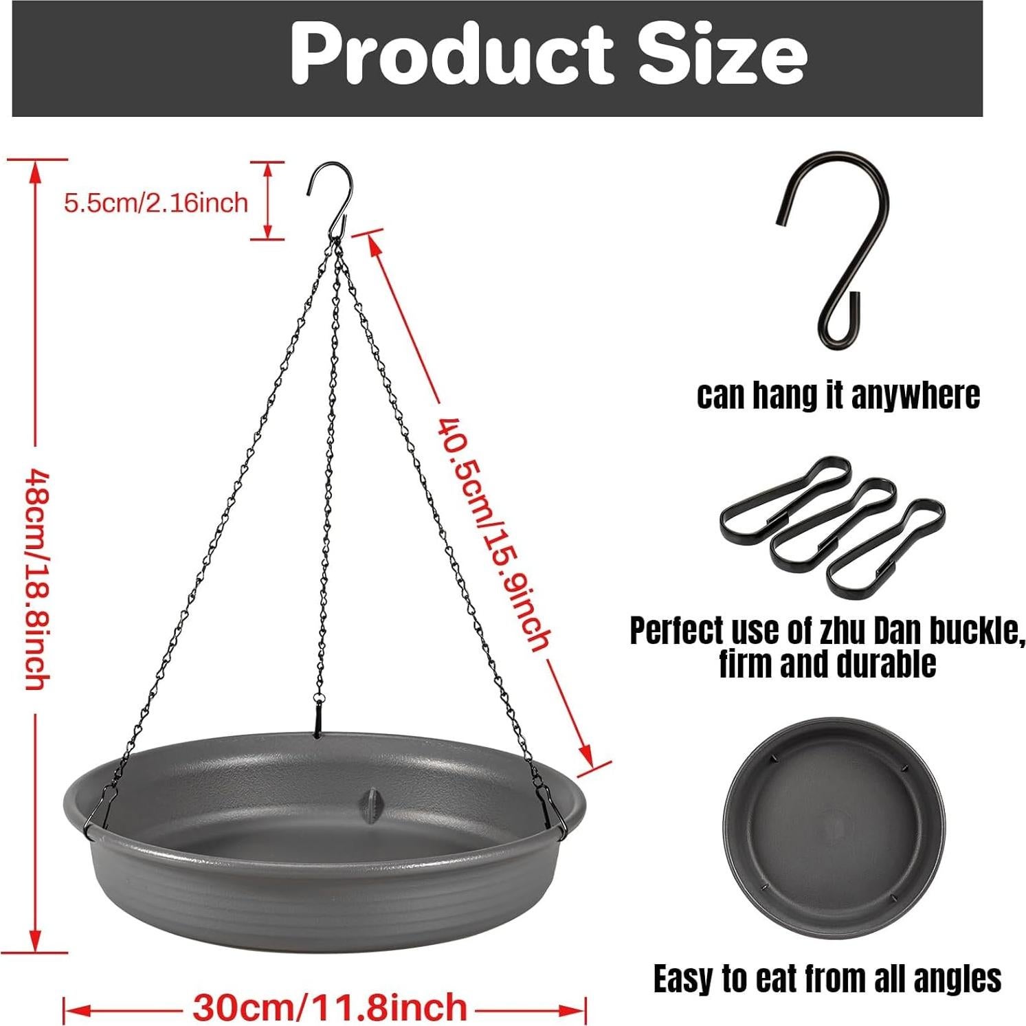 Plato de Baño para Pájaros CARGEN Colgante 30 cm