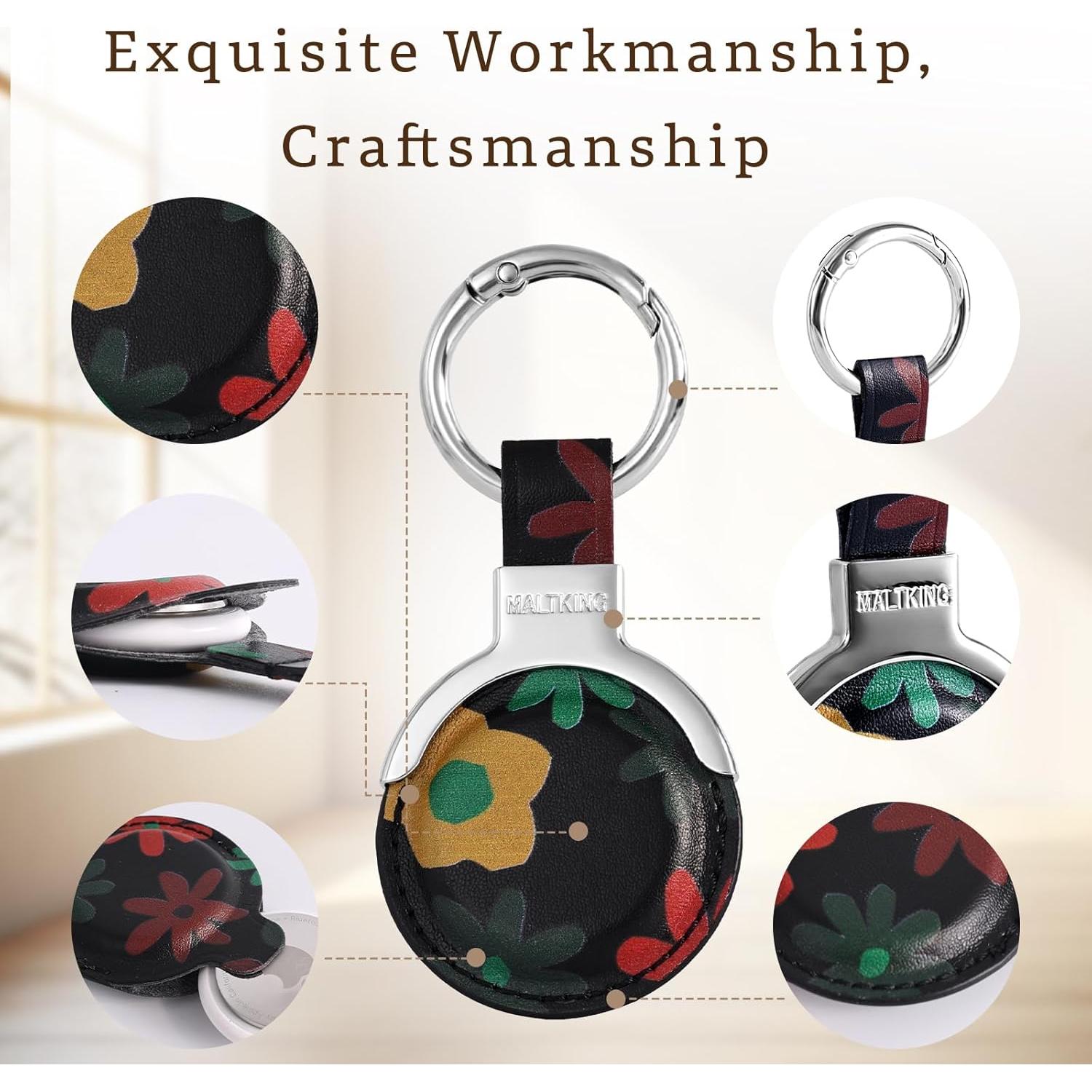 Soporte de llavero de cuero genuino MALTKING para Airtag