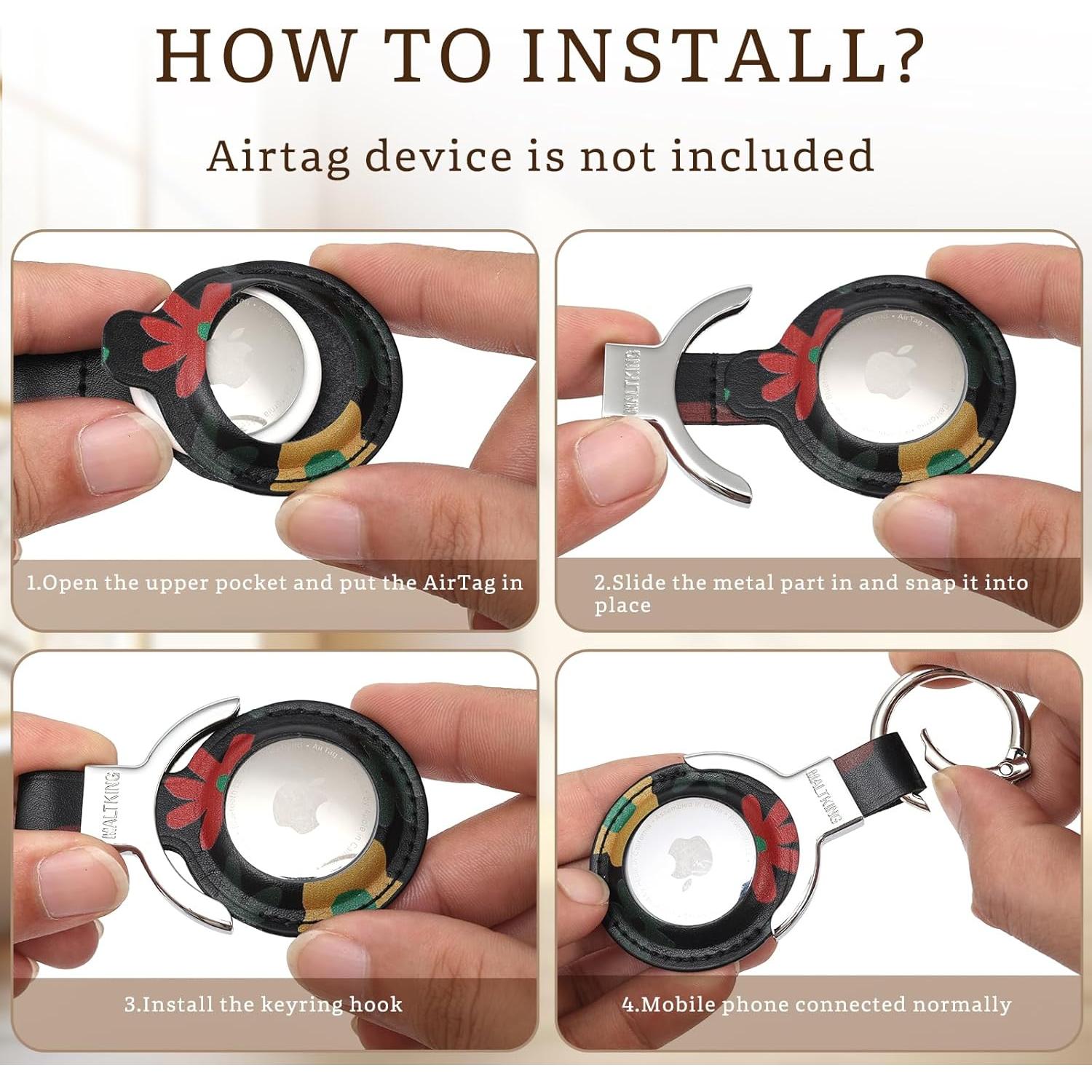 Soporte de llavero de cuero genuino MALTKING para Airtag