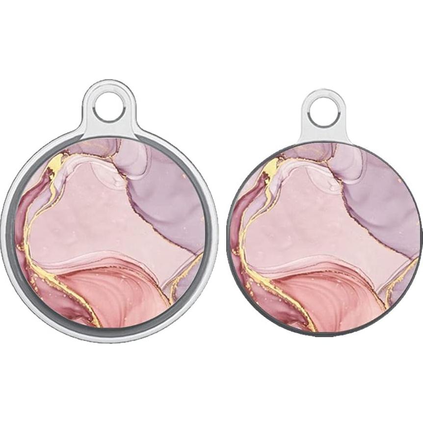Funda Protectora Impressed para AirTag - 2 Paquete Mármol Rosa y Azul