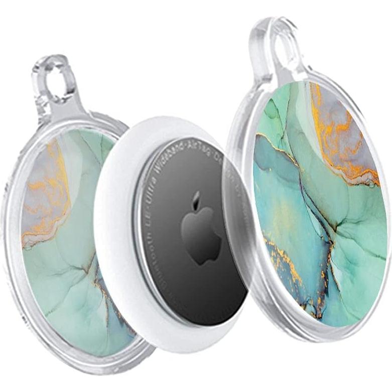 Funda Protectora Impressed para AirTag - 2 Paquete Mármol Rosa y Azul