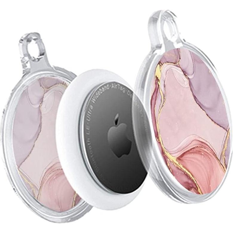 Funda Protectora Impressed para AirTag - 2 Paquete Mármol Rosa y Azul
