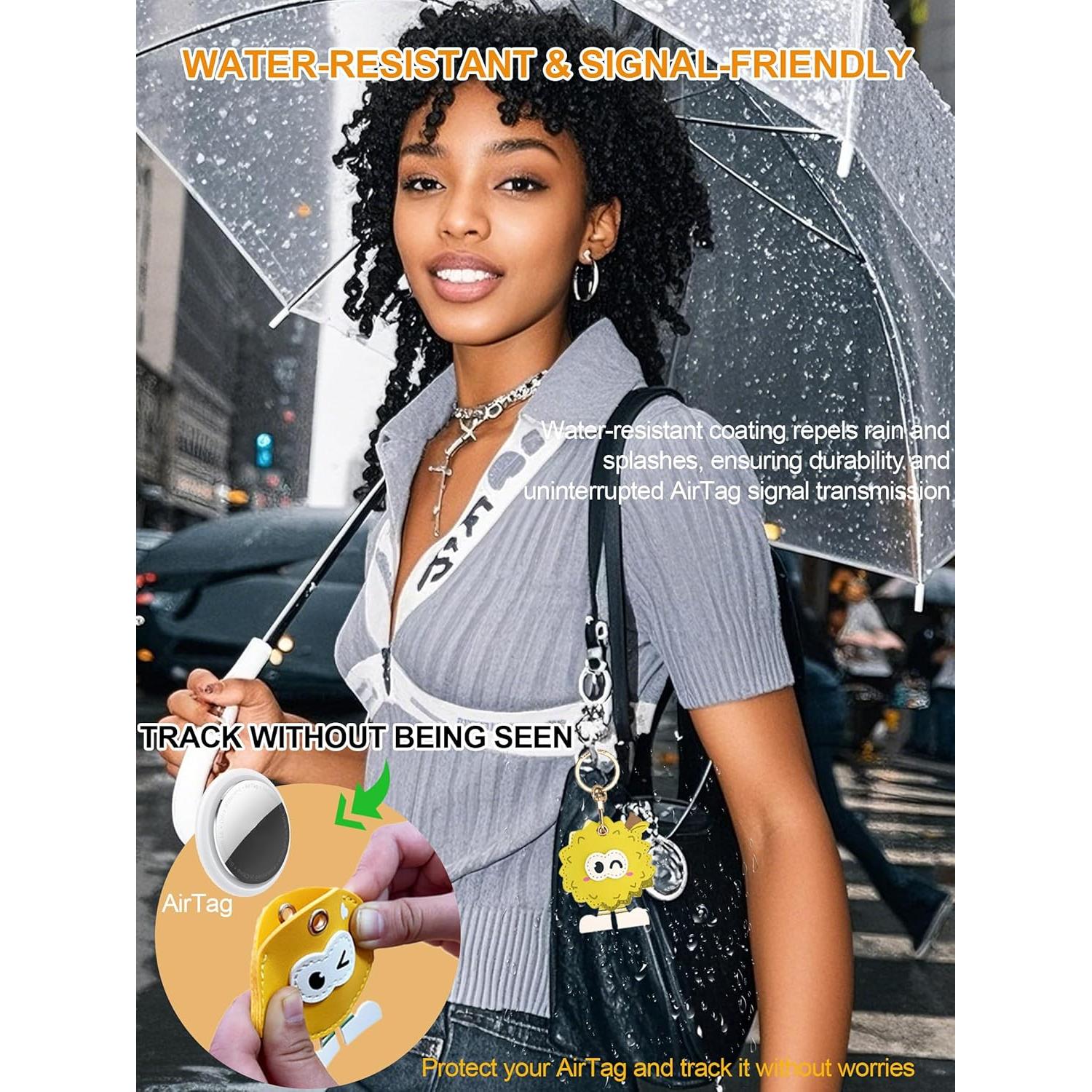 Soporte de cuero KAHADI para AirTag, funda protectora 1 paquete