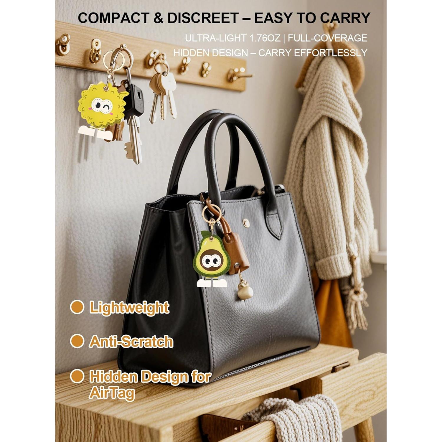 Soporte de cuero KAHADI para AirTag, funda protectora 1 paquete