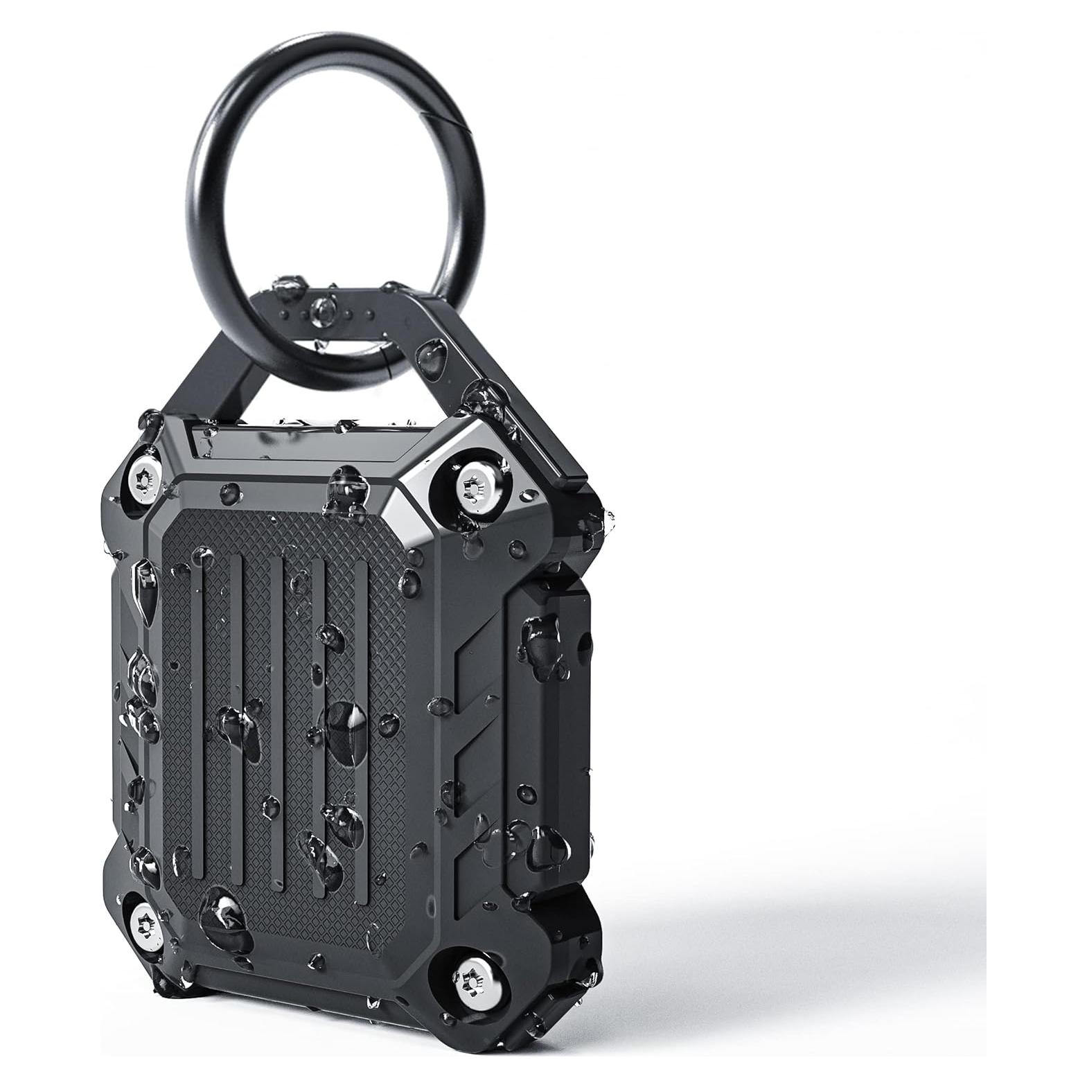 Funda impermeable JEANUE para Airtag con llavero negro