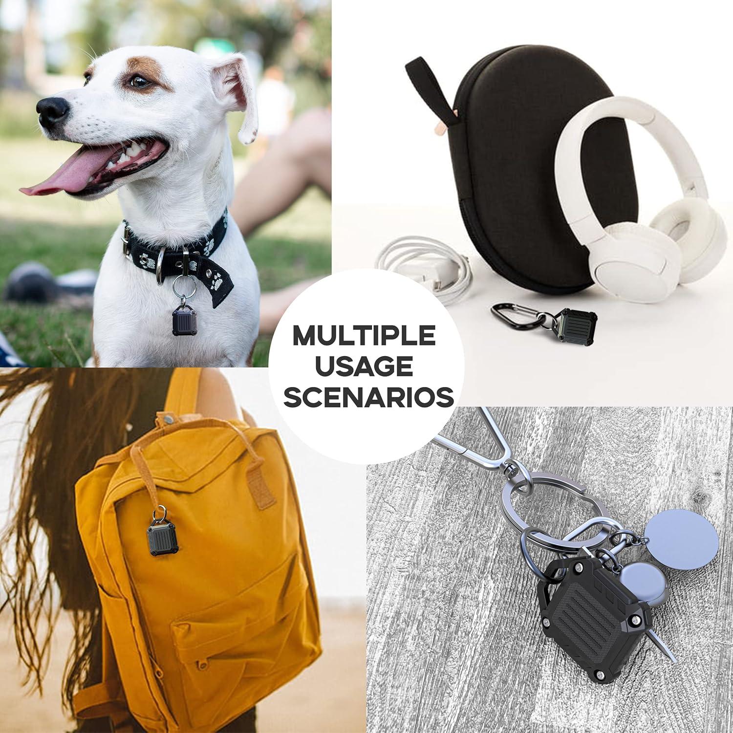 Funda impermeable JEANUE para Airtag con llavero negro