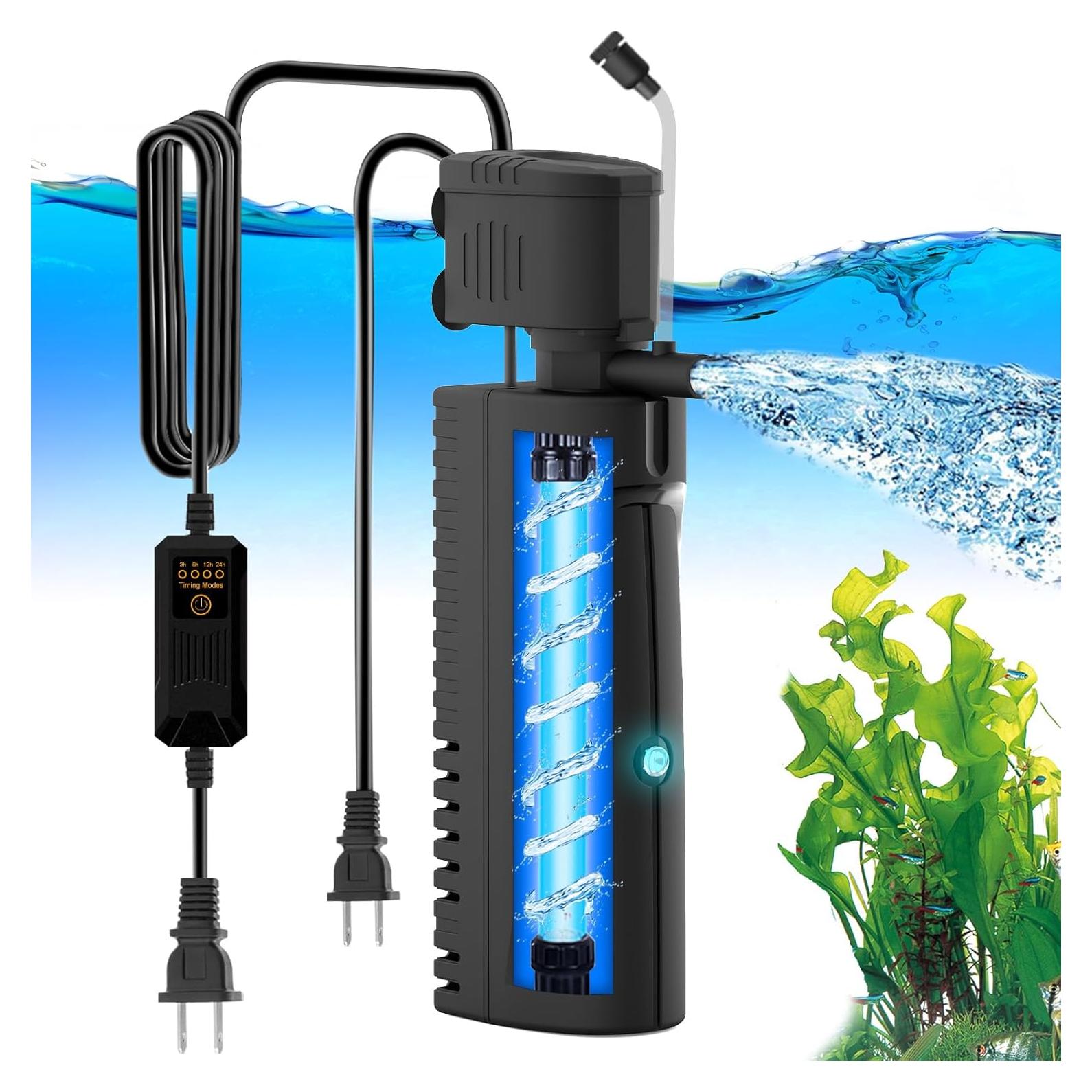 Filtro de Acuario AquaMiracle 8.2W con Luz U-V y Temporizador